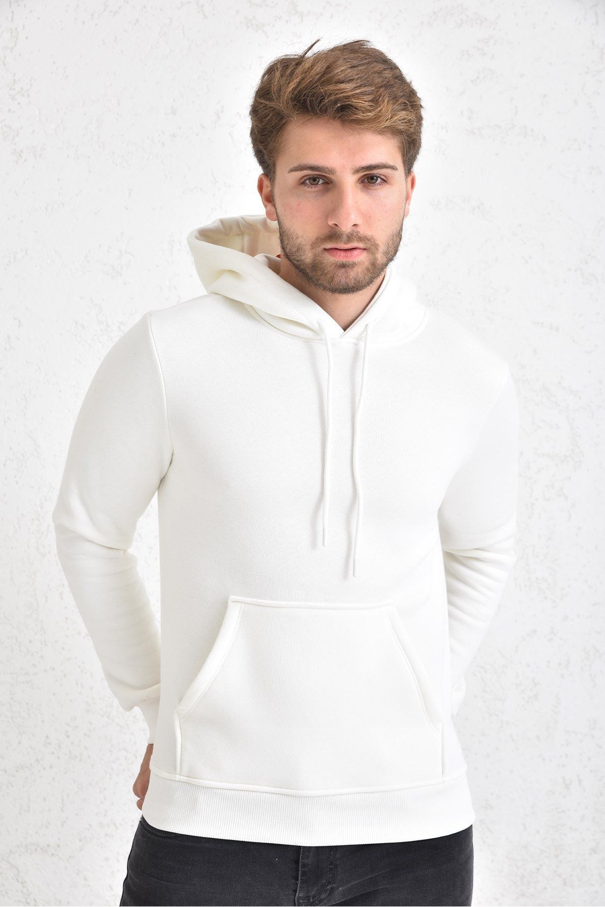 ayakuydur-Men's Sweatshirt - Tulnn Hooded, Hooded, White 4