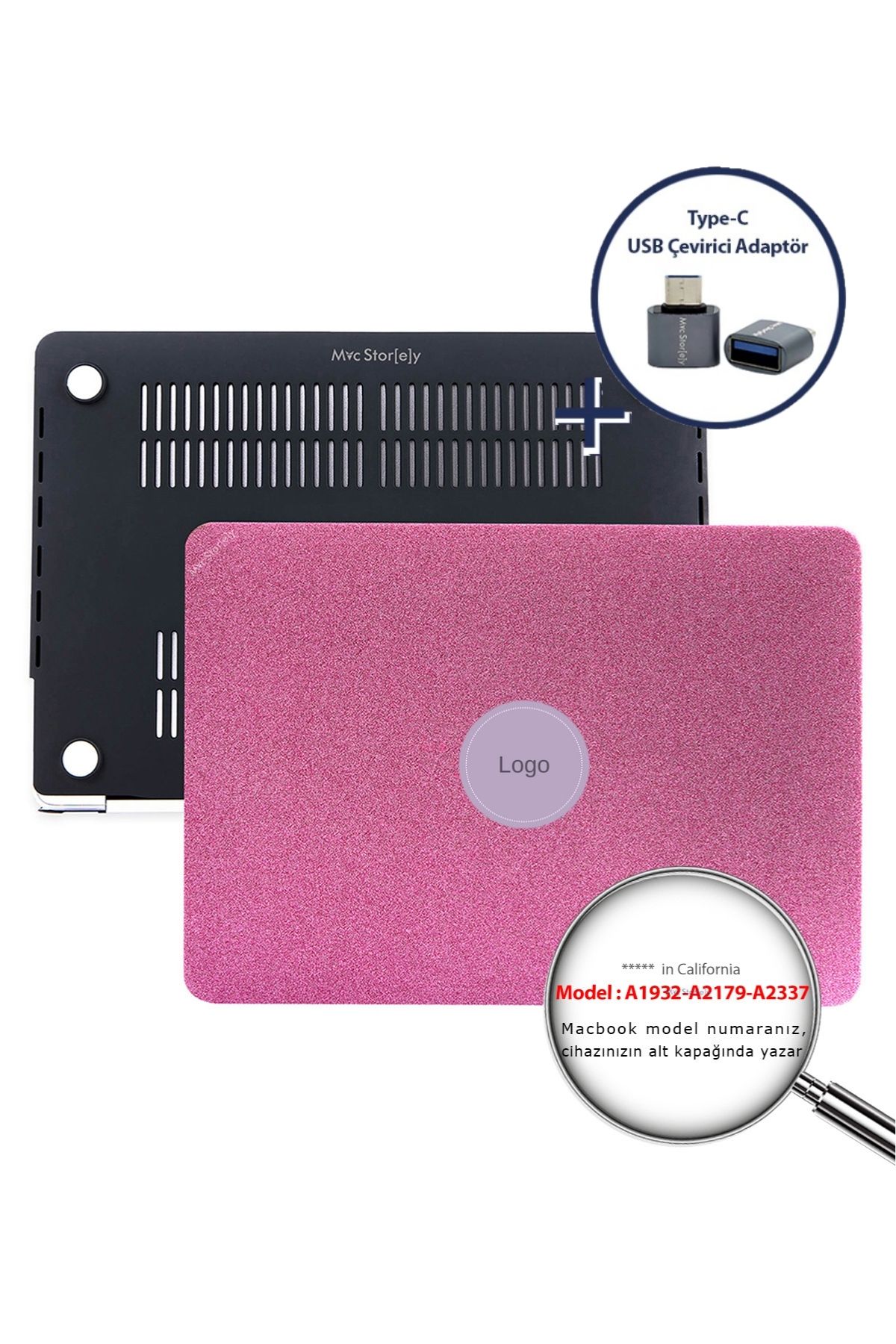 Mcstorey Macbook Air M1 Kılıf 13inç Simli G1505 (TOUCHID'Lİ M1 AİR) A2337 A2179 A1932 Ile Uyumlu (2018-2020)