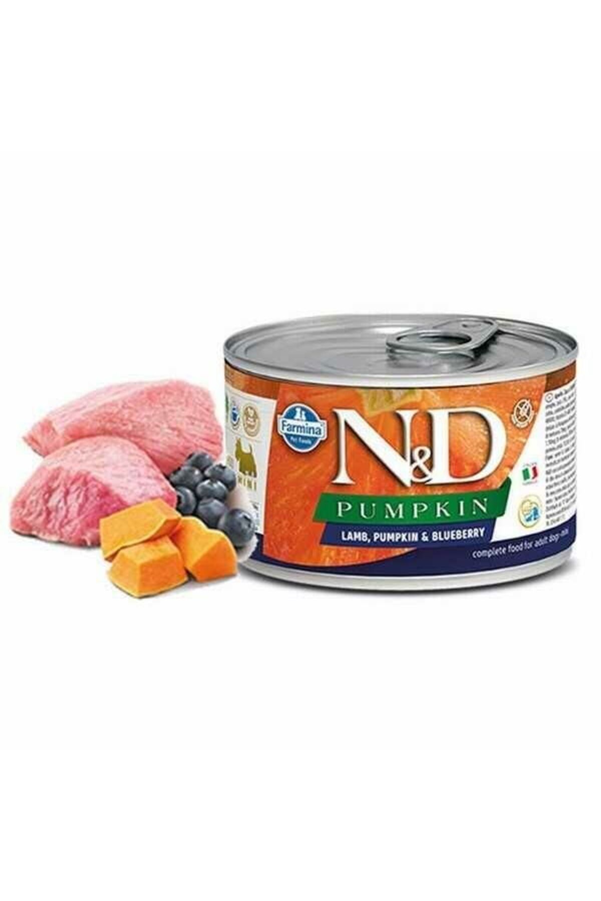 ND N&D Pumpkin Balkabaklı Kuzulu Yaban Mersinli Küçük Irk Tahılsız Yetişkin Köpek Konservesi 140 Gr - P