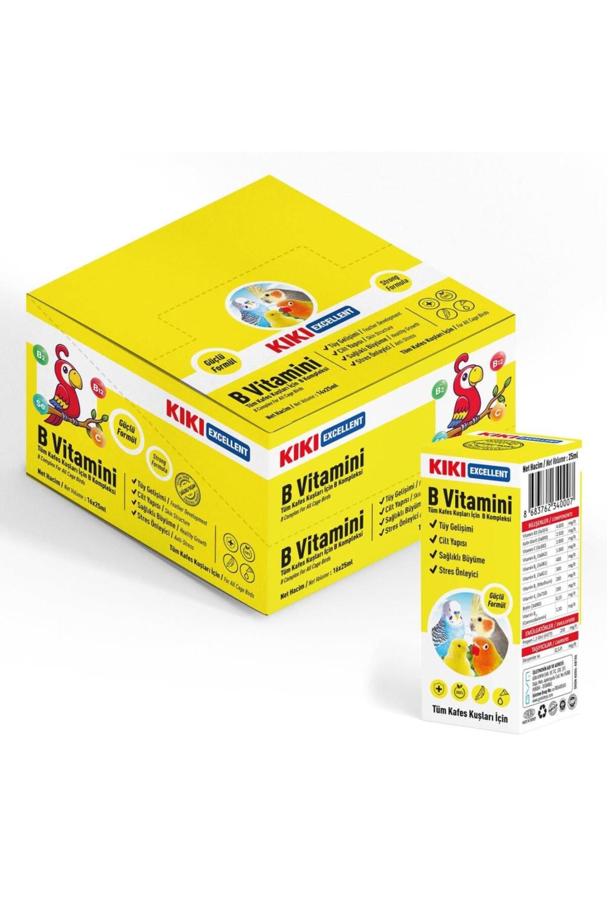 Orqinel KIKI Excellent Kuş B Vitamini 25 ml. 16 Adet (Kutu) - Petshopundan
