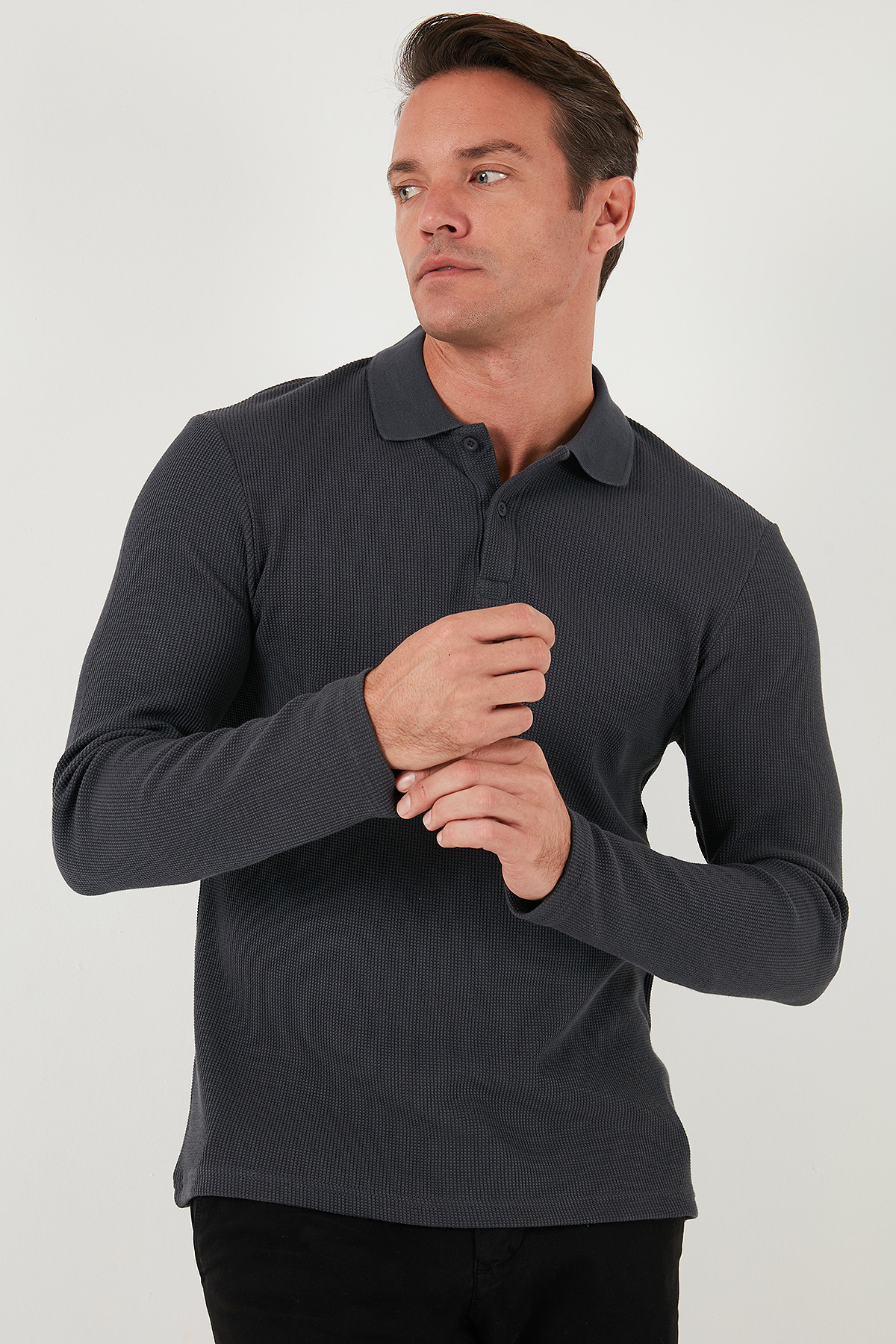 Buratti Pamuklu Regular Fit Düğmeli Polo Yaka Sweat Erkek SWEAT 5905708 görsel 5