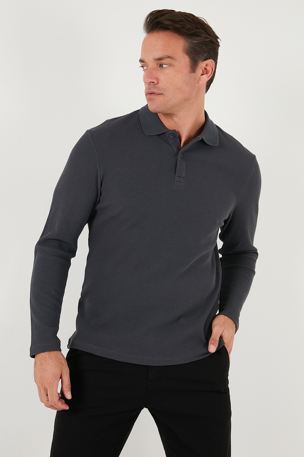 Buratti Pamuklu Regular Fit Düğmeli Polo Yaka Sweat Erkek SWEAT 5905708 görsel 6