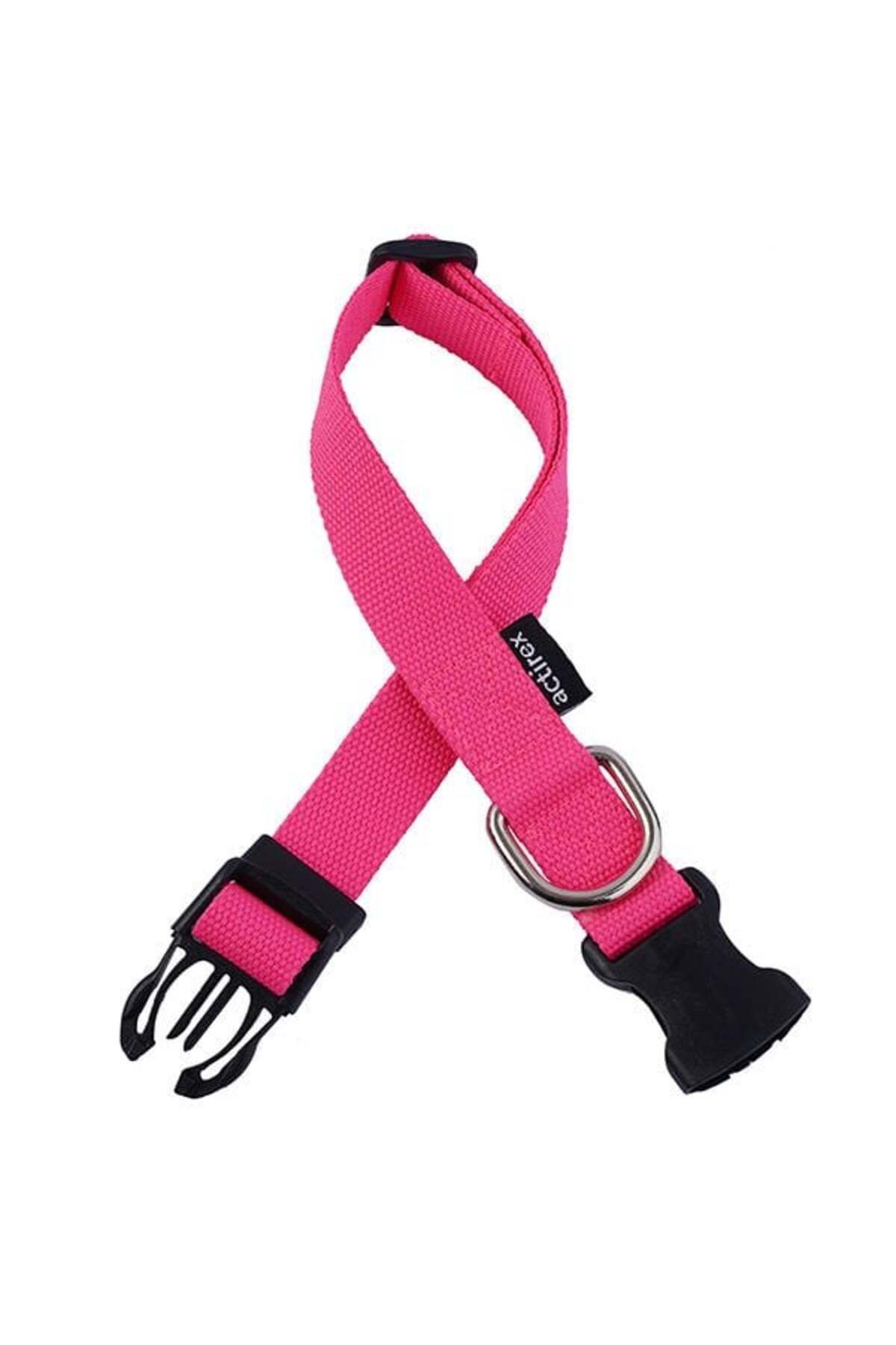Orqinel Actirex Neon Ayarlı Köpek Göğüs Tasması Pembe Small 1.5x35-50 Cm-NEON-AGS01-PINK-S