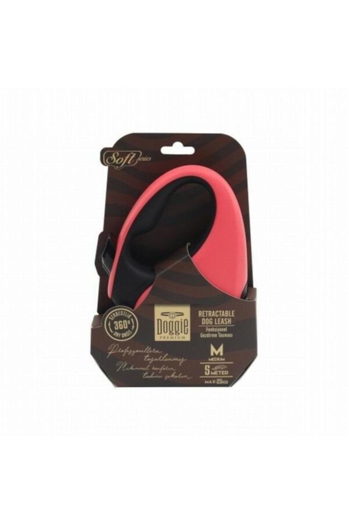 O Dog Doggie Soft Otomatik Köpek Uzatma Tasması Medium Pembe 25 Kg 5 Mt - Petshopundan