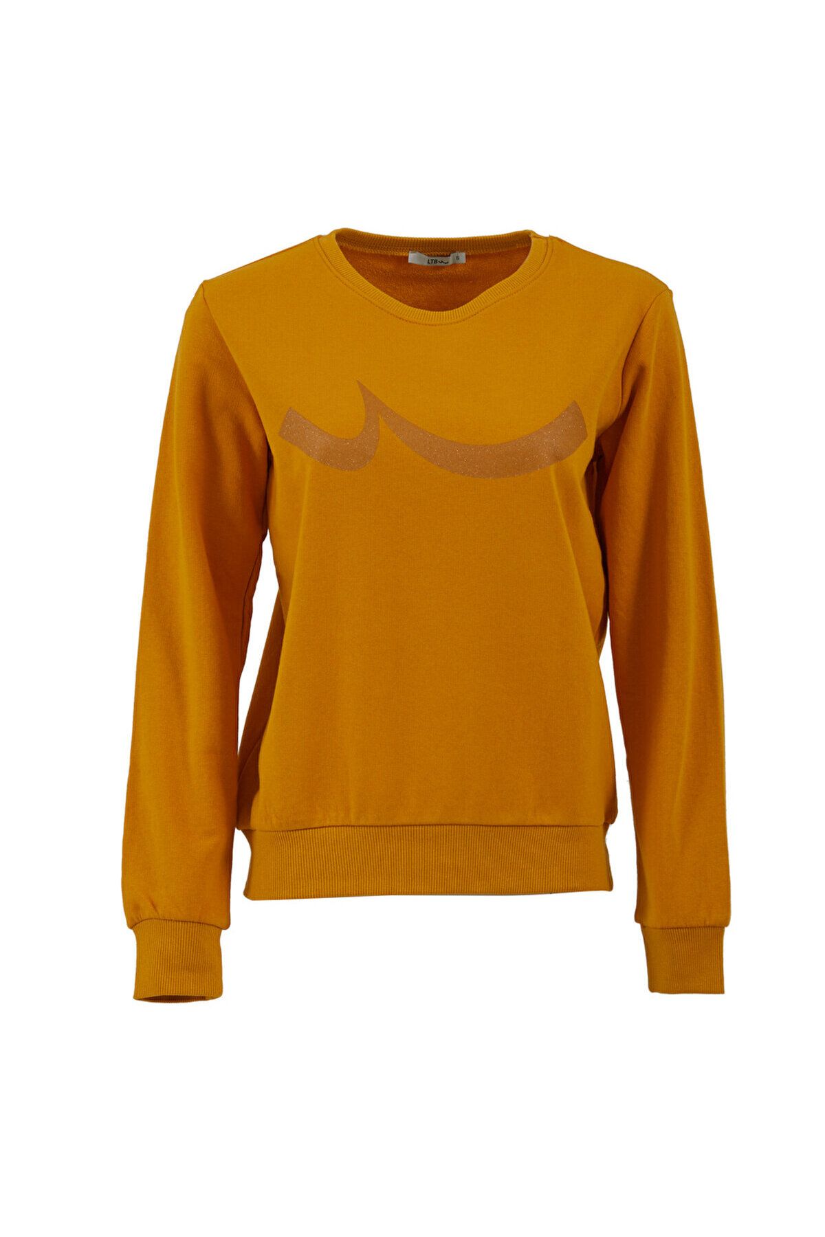 Ltb-Yellow Sweatshirt with Round Neck Logo 1