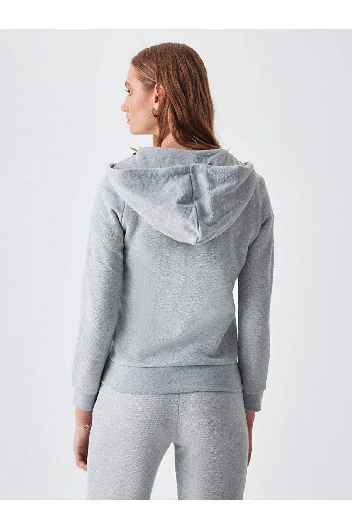 Ltb-Hooded Zippered Gray Cardigan 3