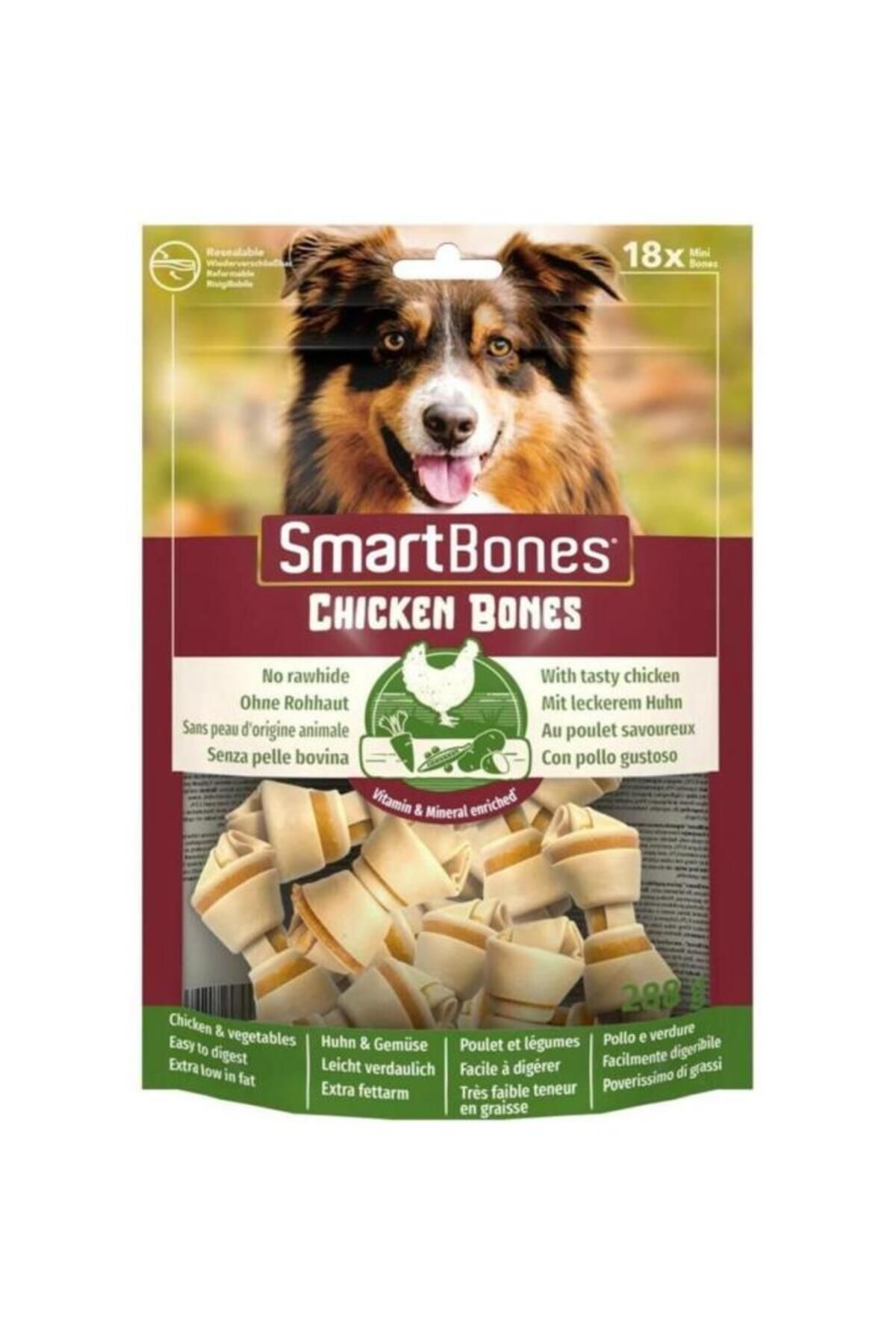 SmartBones Smart Bones Tavuklu Düğüm Köpek Ödül Kemiği Mini 18 Adet - 406-661521 - Petshopundan