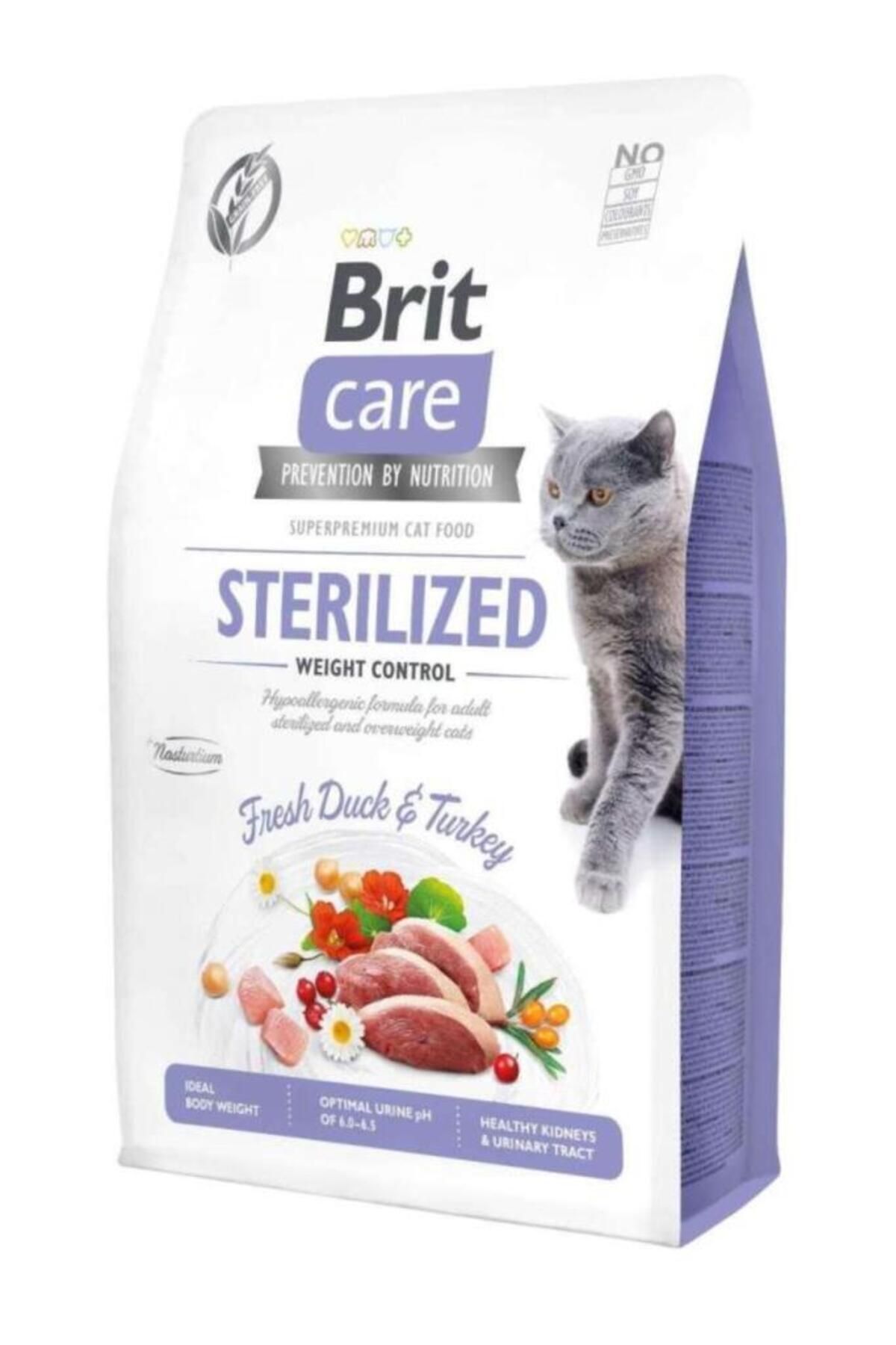 Brit Care Hipoalerjenik Sterilized Ördek ve Hindili Tahılsız Kısırlaştırımış Kedi Maması 2 Kg
