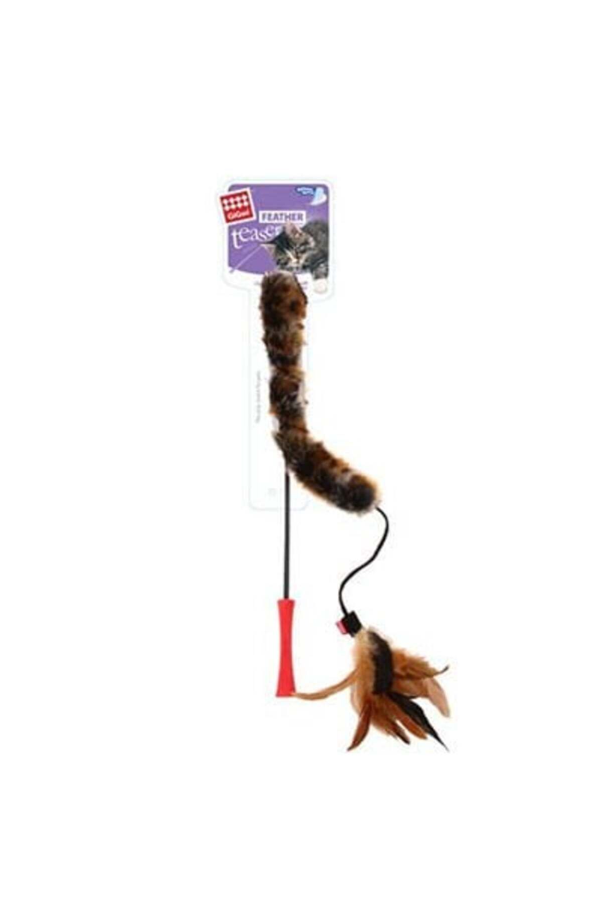 O Dog Gigwi Feather Teaser Kuyruklu Doğal Tüylü Kedi Oltası 53 Cm