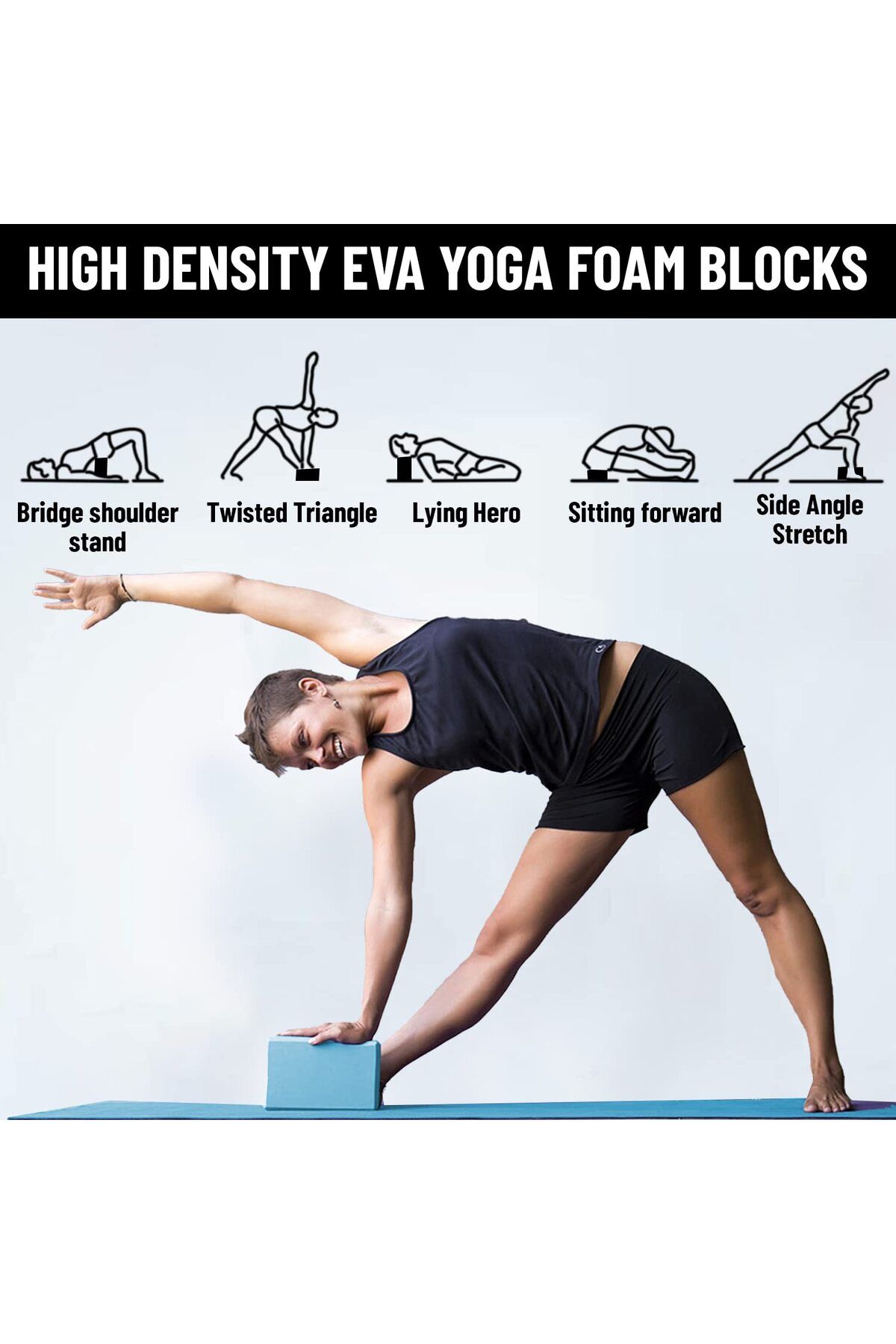 Endless-Everlast Yoga Brick of Size 3 * 6 * 9 Inches | Blue | Material : EVA Foam 5