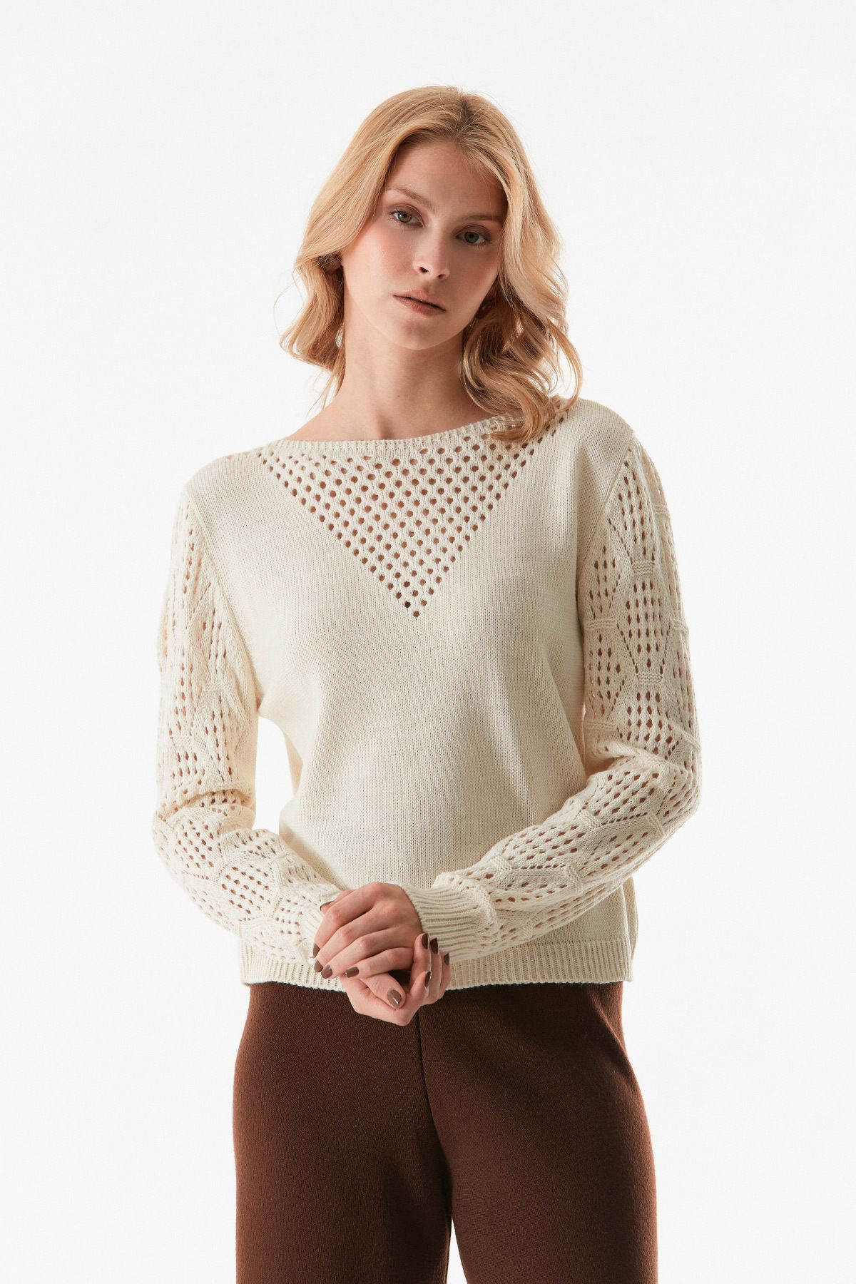 Fulla Moda-Openwork Knitwear Sweater 4