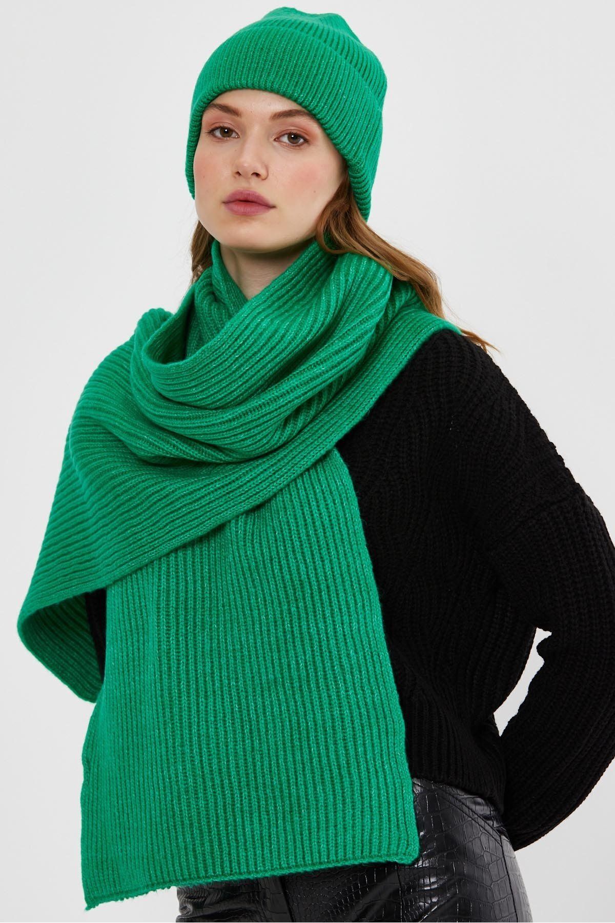 SHERIN-Green Knitwear Beret 1