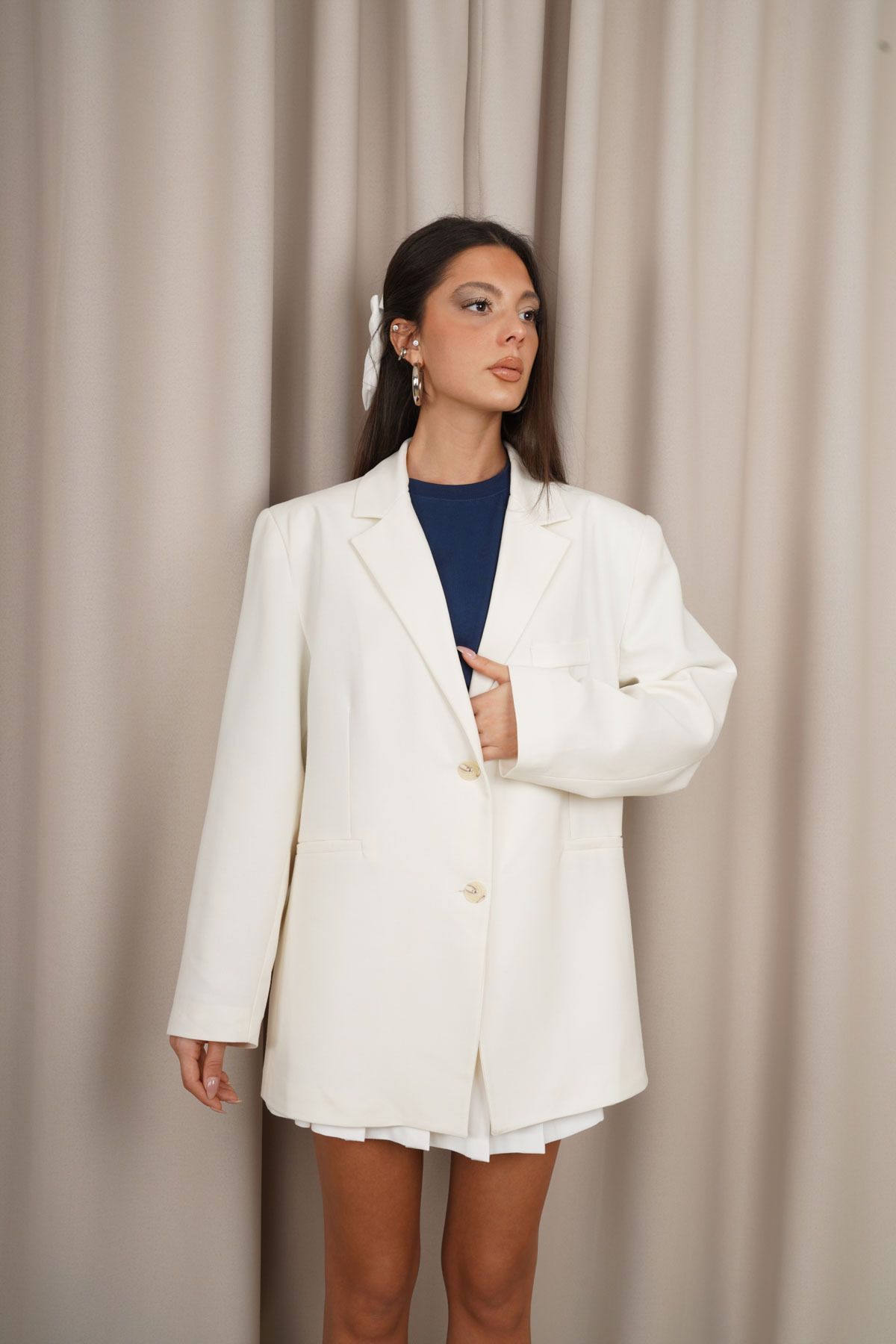 SeninOlsun-White Blazer Jacket 3