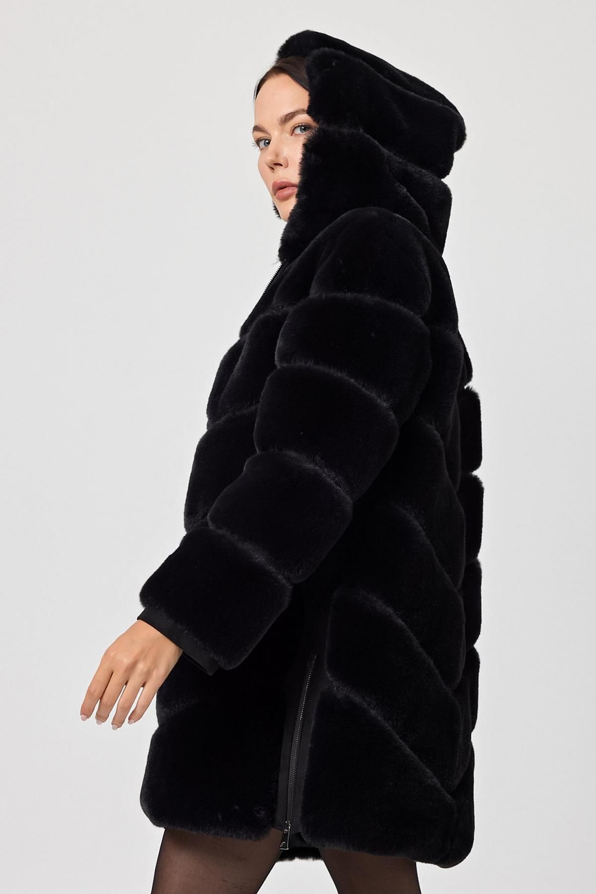 Deri Company-Martina Black Feather Coat 5