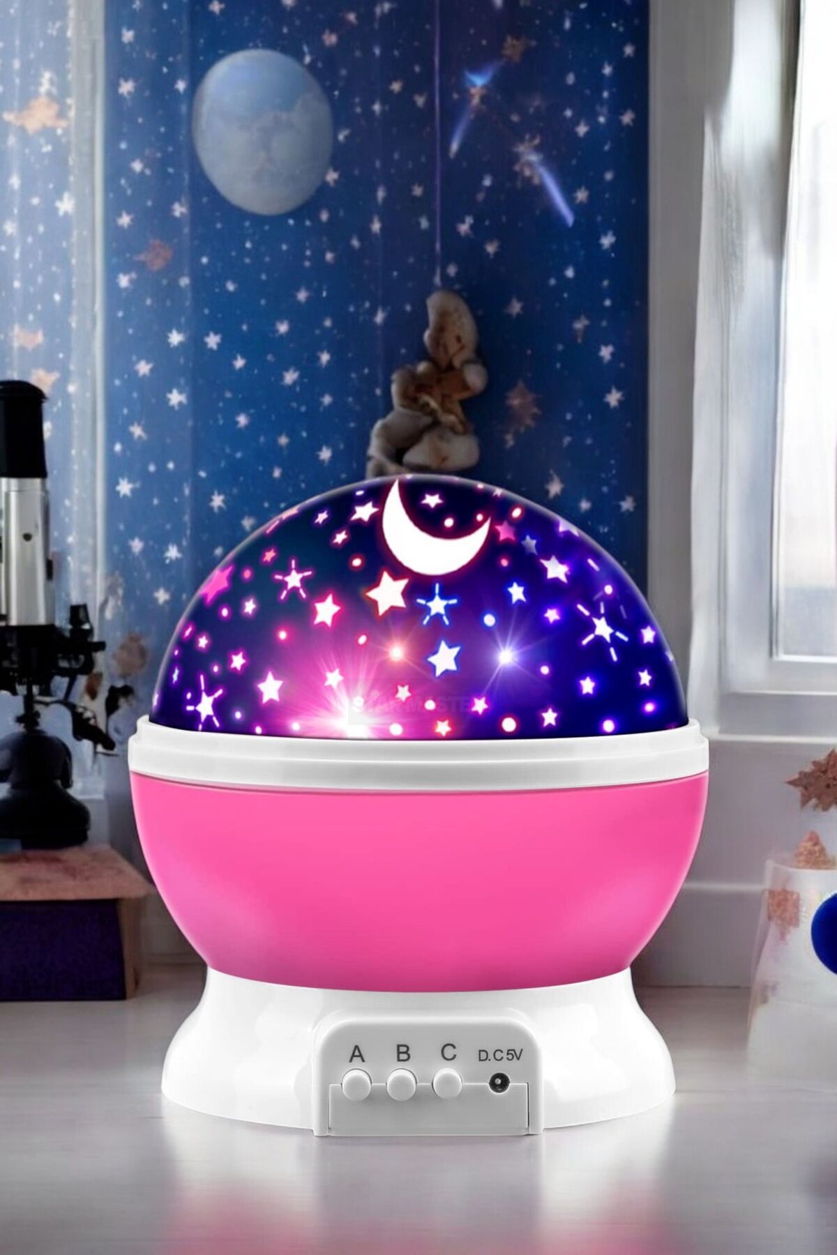 Tatlı Sebep Masa Lambası Gökyüzü Projeksiyon Gece Lambası Yıldızlı Gece Lambası Pembe
