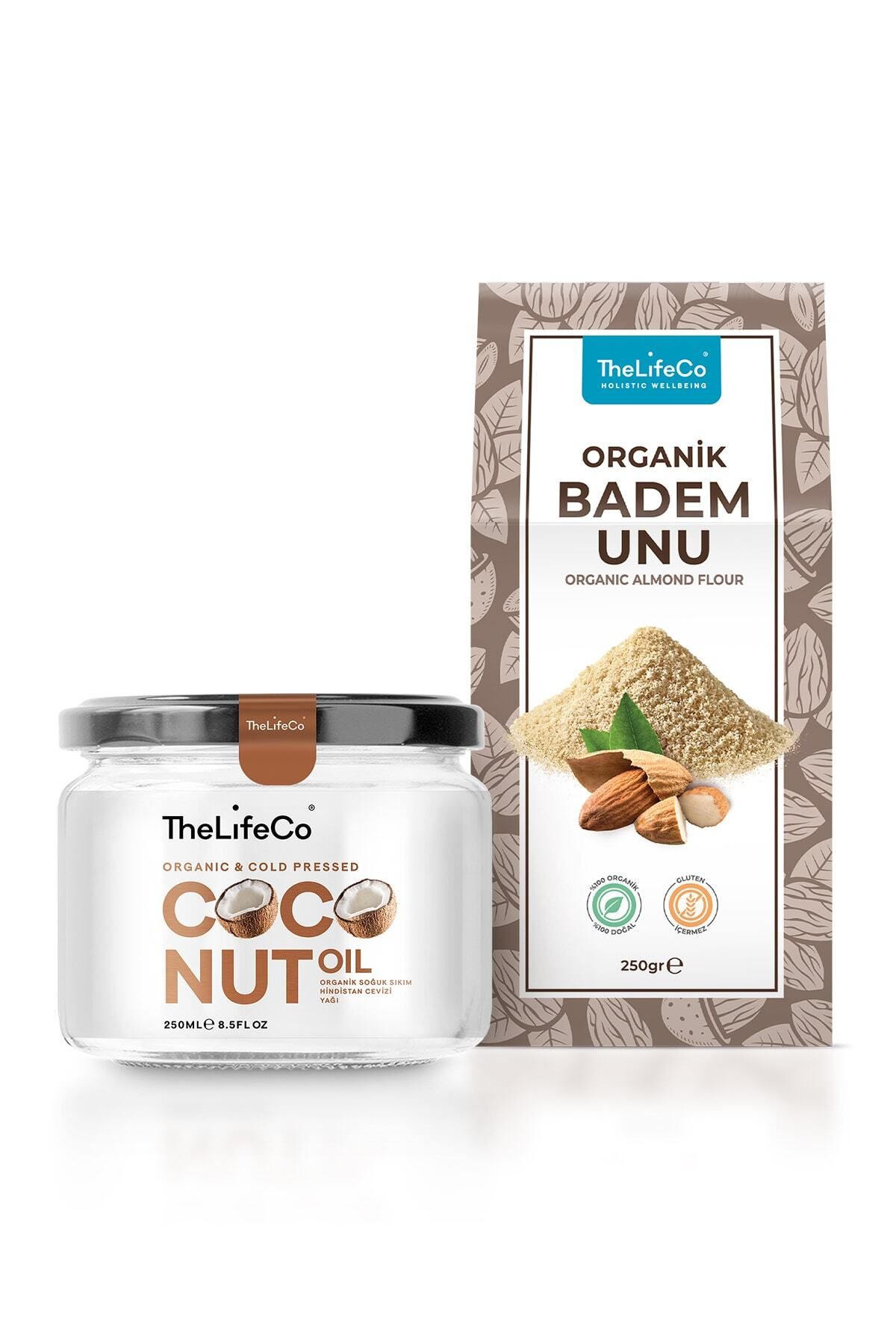 TheLifeCo Organik Badem Unu 250 G , Organik, Soğuk Sıkım Hindistan Cevizi Yağı 250 ml (VEGAN, SOĞUK SIKIM)