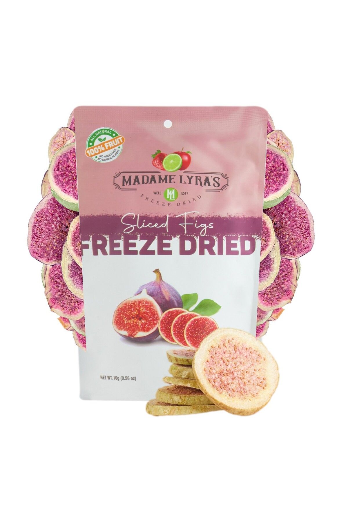 Madame Lyras Sliced Figs İncir Kuru Meyve Cipsi Freeze Dried Dondurularak Kurutulmuş İncir 16 gr