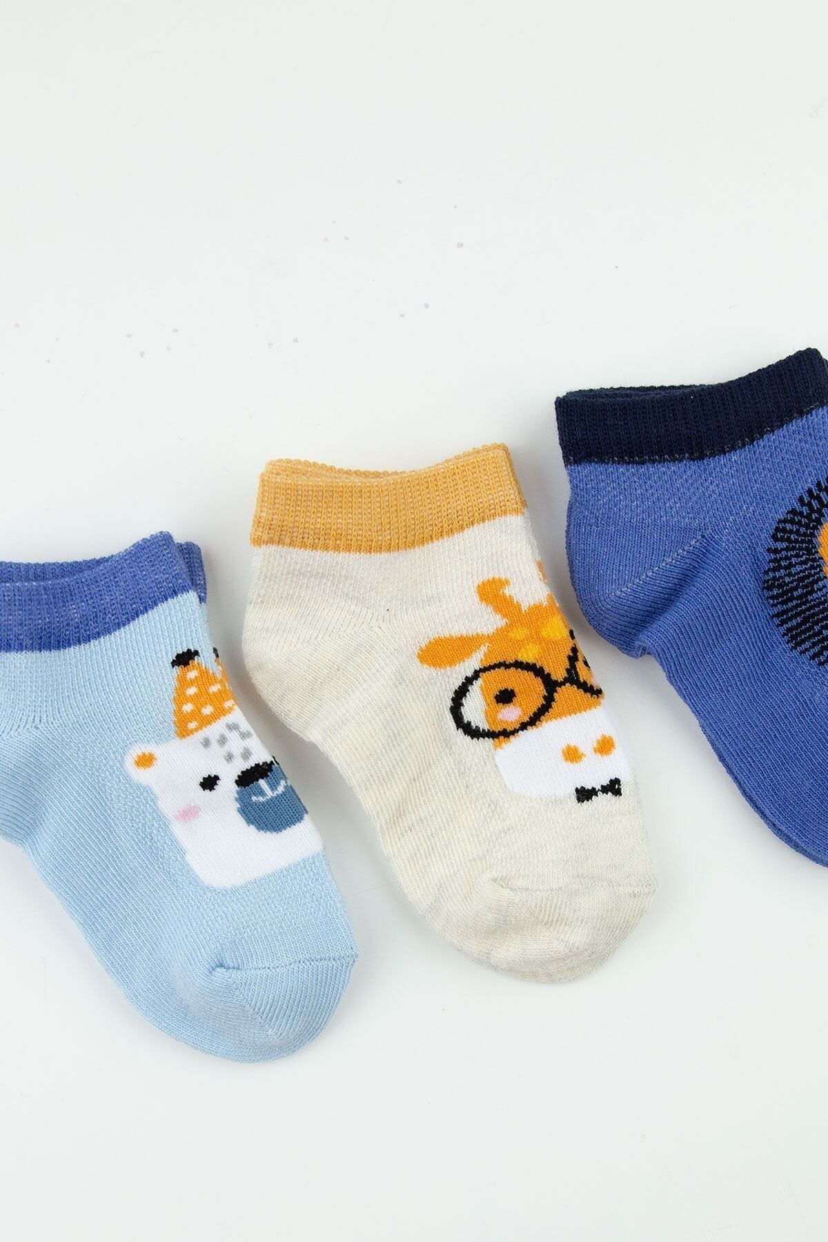 Bross-3 Pack Fanimal Baby Boy Booties Socks 5