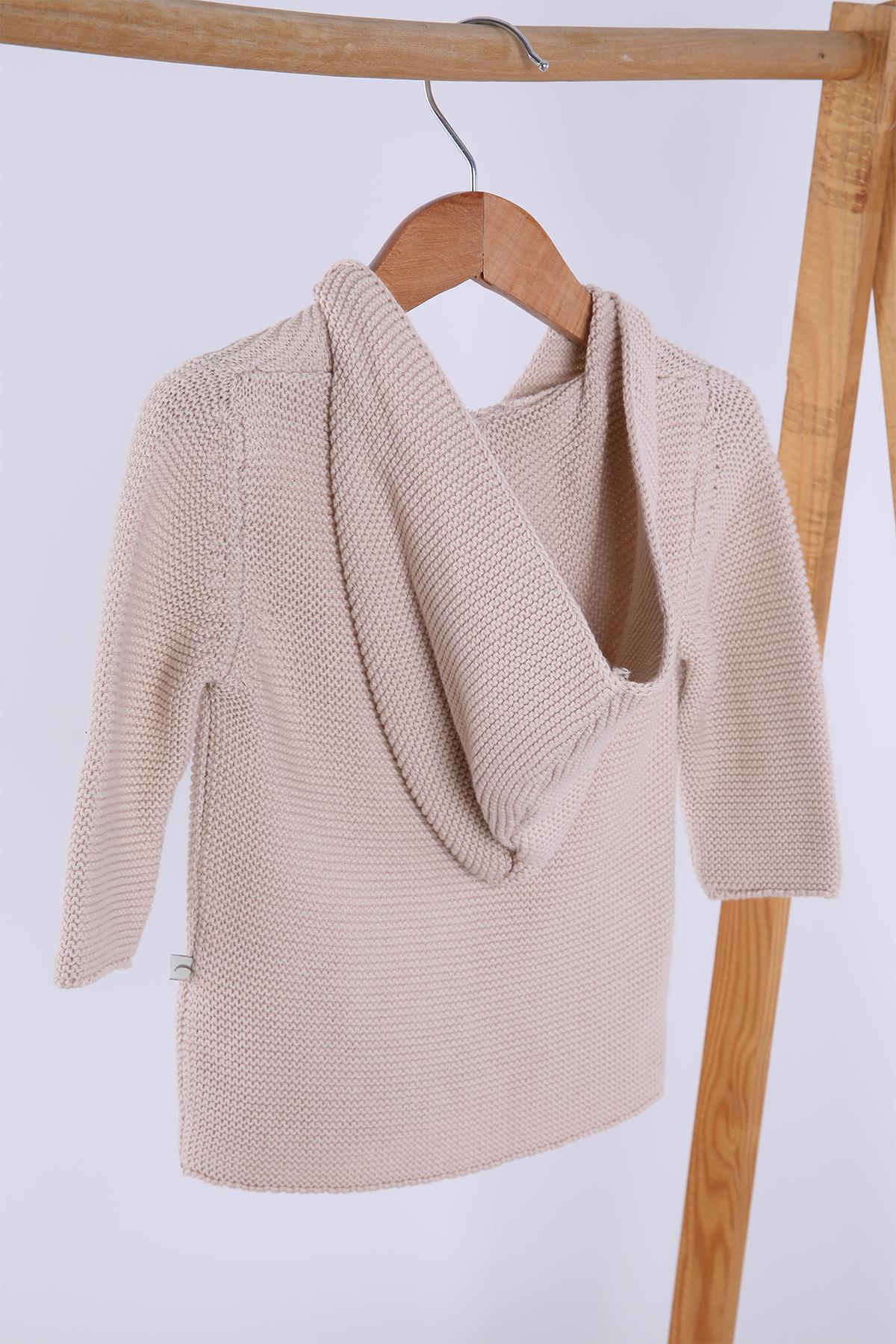 Babyhola %100 Organik Triko Kız Erkek Bebek Çocuk Kapüşonlu Hırka 6000 fotoğrafı 5 (önizleme)