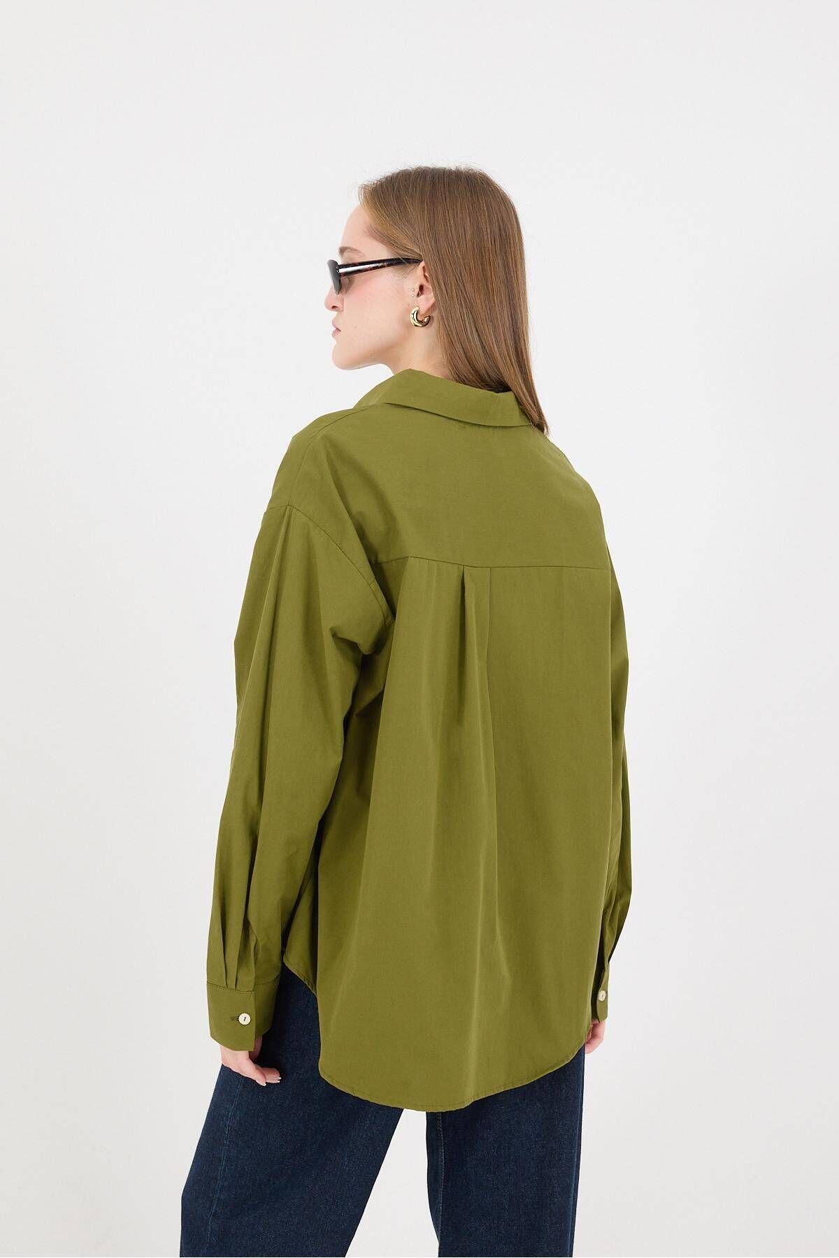 Addax-Oversize Buttoned Shirt - G1236-Y1 5