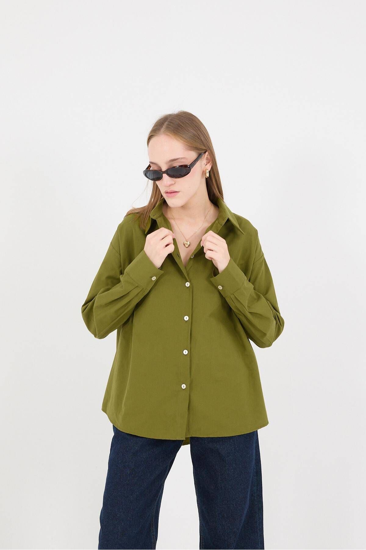 Addax-Oversize Buttoned Shirt - G1236-Y1 1