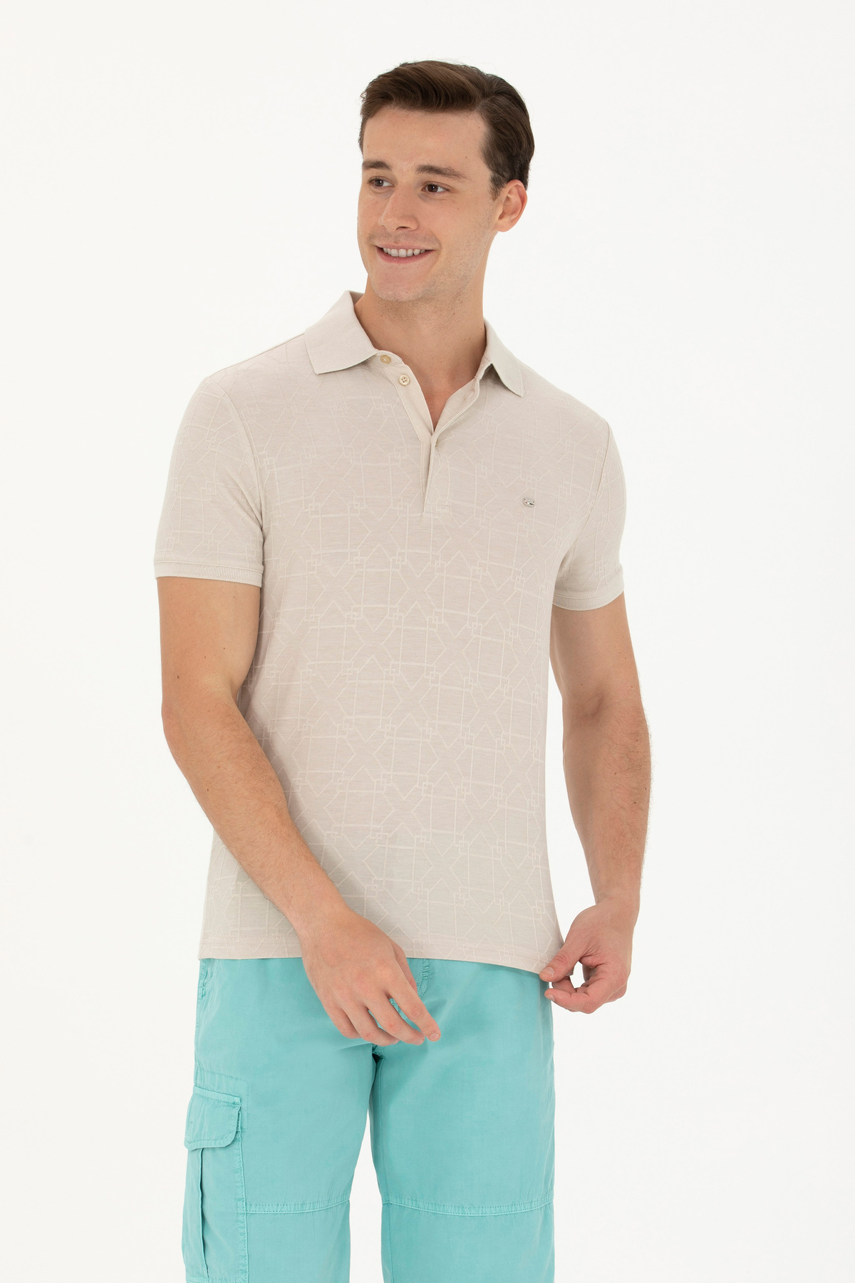 یو اس پولو پولو شرت مردانه طرح سنگ کد 50263432-VR049