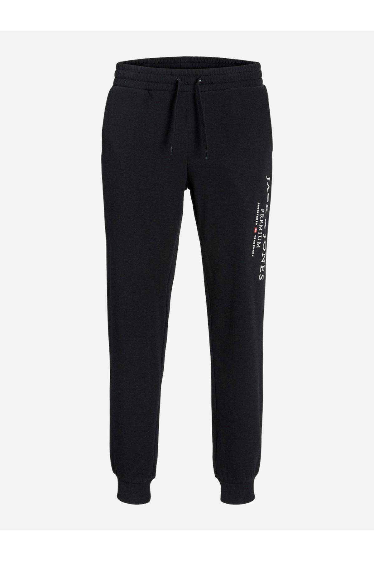 Jack & Jones-Logo Print Cuffed Joggers with Drawstring 1