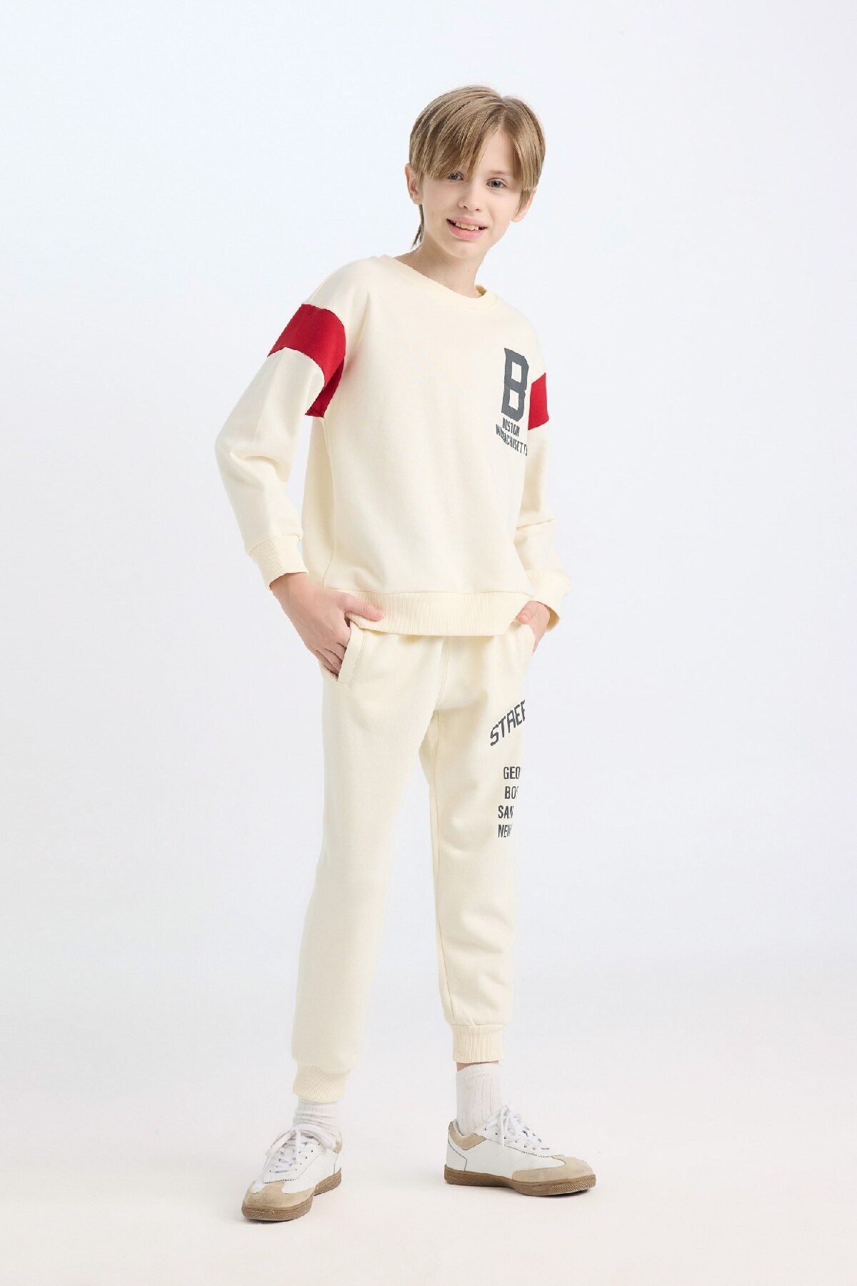 DeFacto-Boy's Elastic Waist Printed Sweatpants D2141A824Au 2