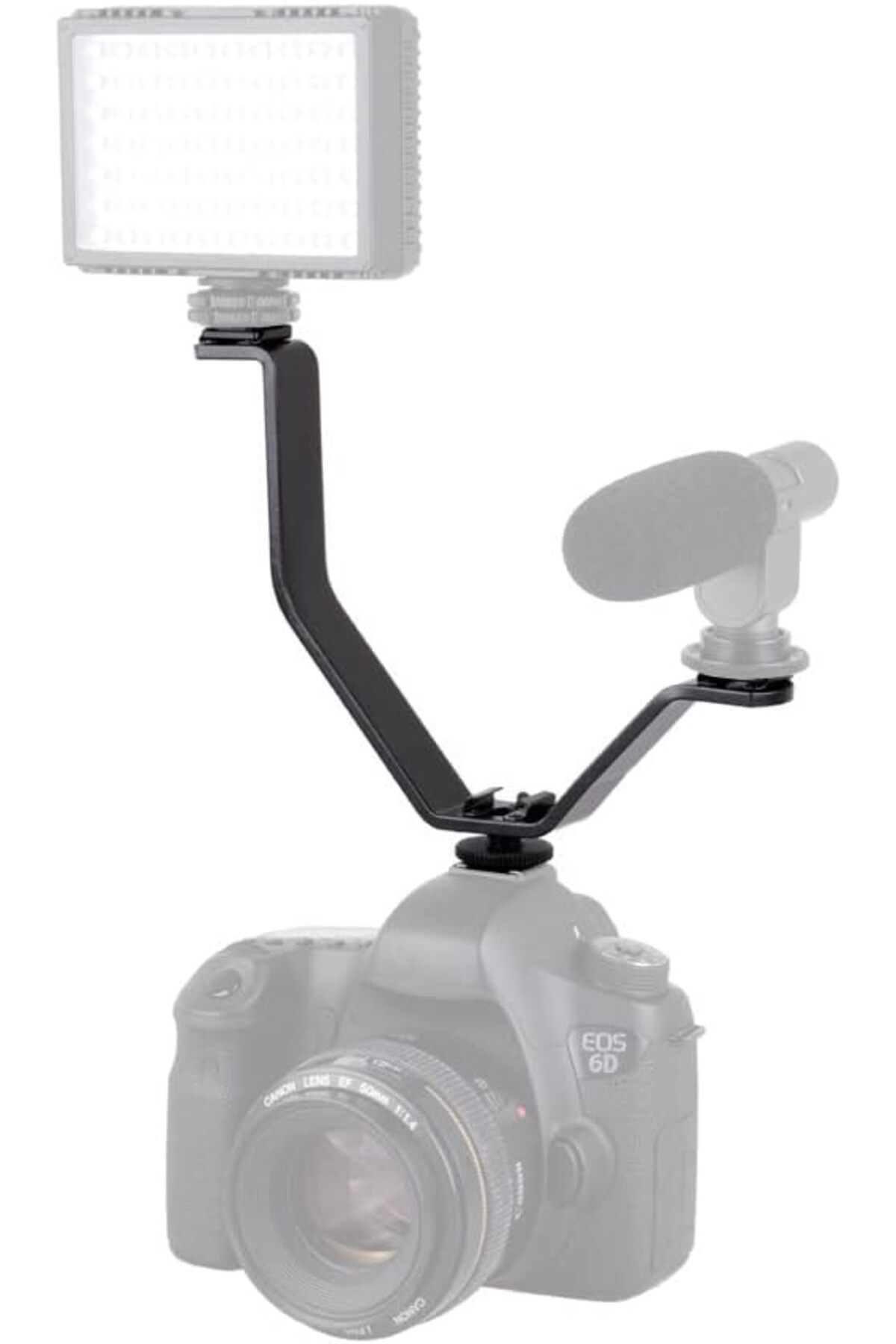 Genel Markalar oskyshop DSLR Makineler İçin V Bracket Üç Grişli Flaş, Led, Mikrofon Tutucu osky 842385