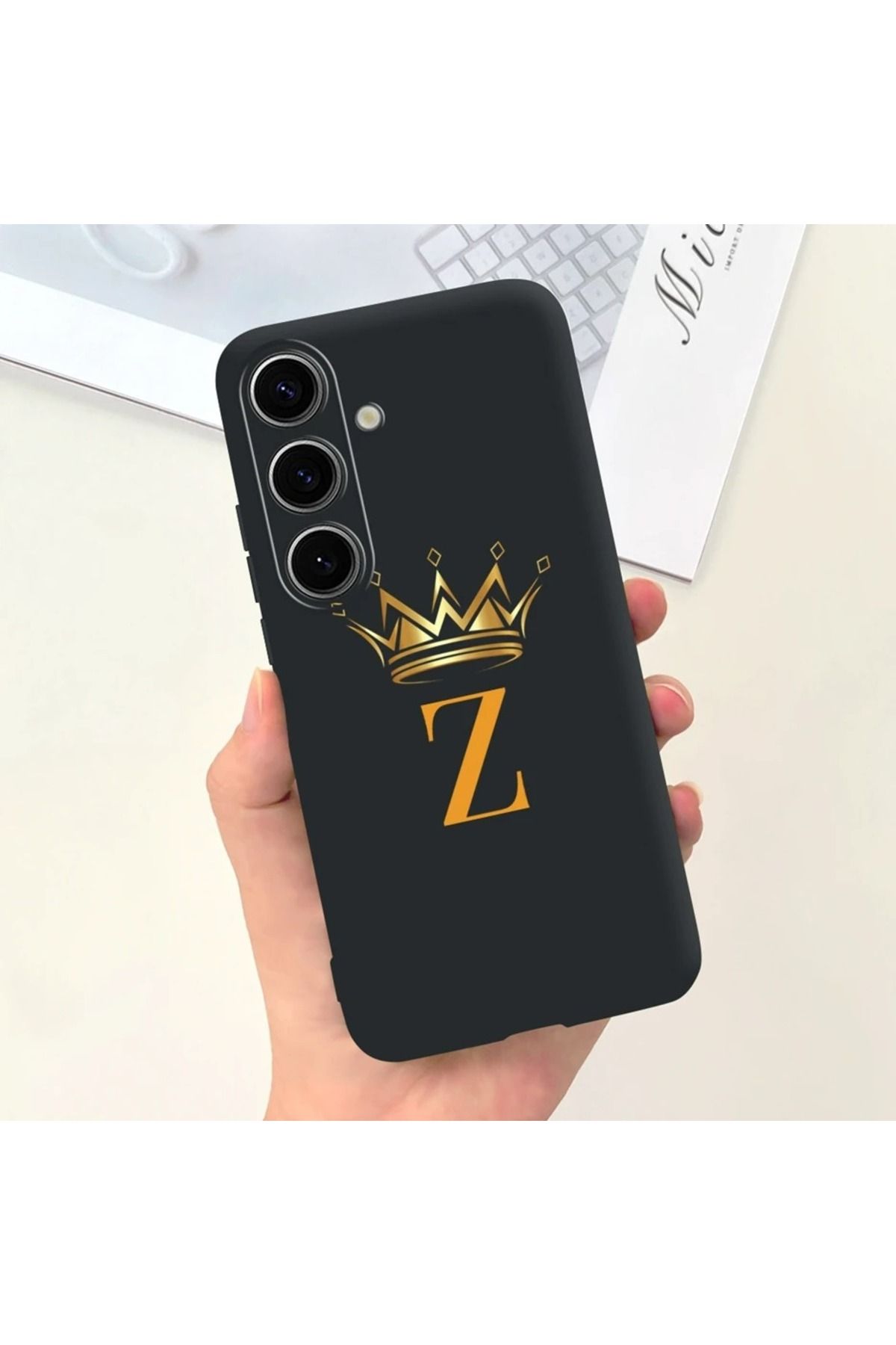 Rotaks Samsung Galaxy S24 Fe Uyumlu Kılıf Silikon Esnek İsme Özel Baskılı Harf