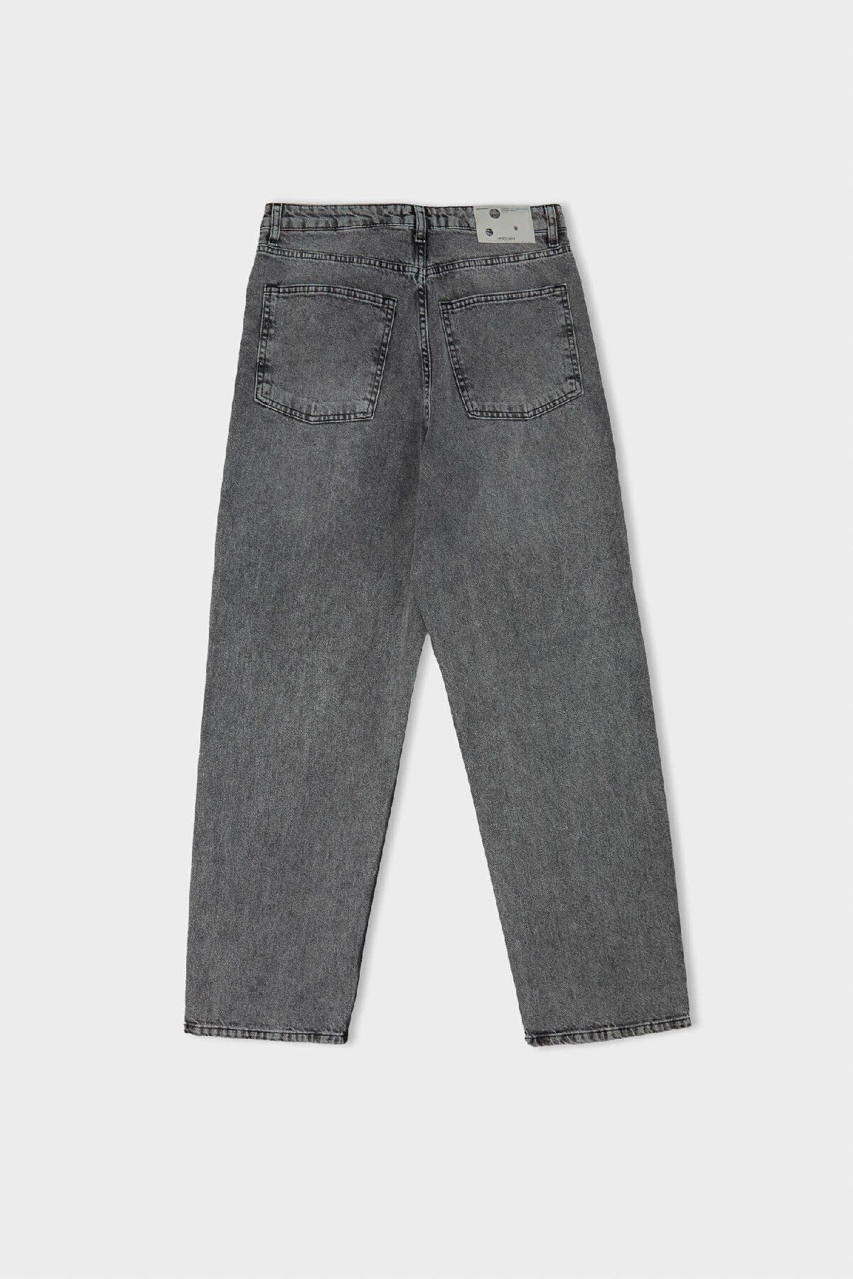 DeFacto-Baggy Fit Wide Fit Regular Pas Široké nohavice Jean kalhoty B3925Ax24Au 3