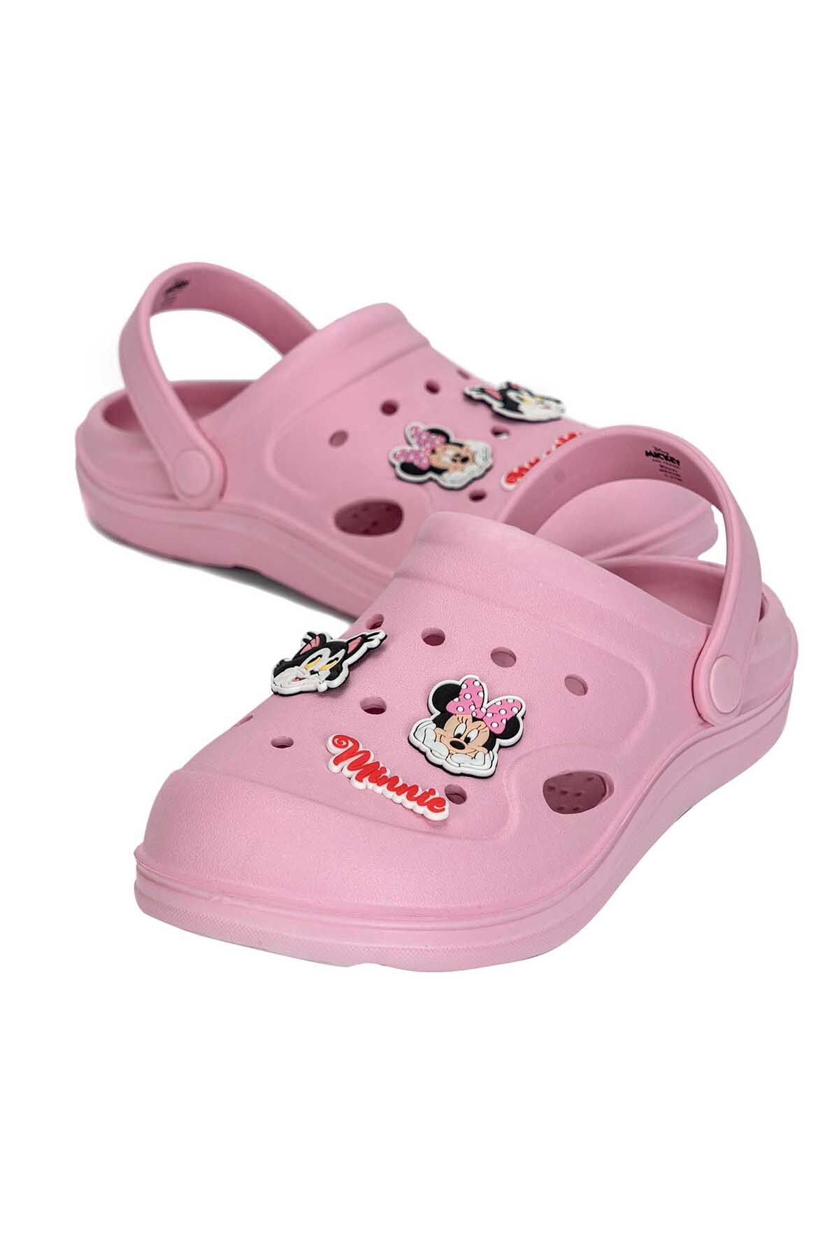 Disney-Minnie Mouse Non-Slip Kids Slides Pink Clogs For Girls 1