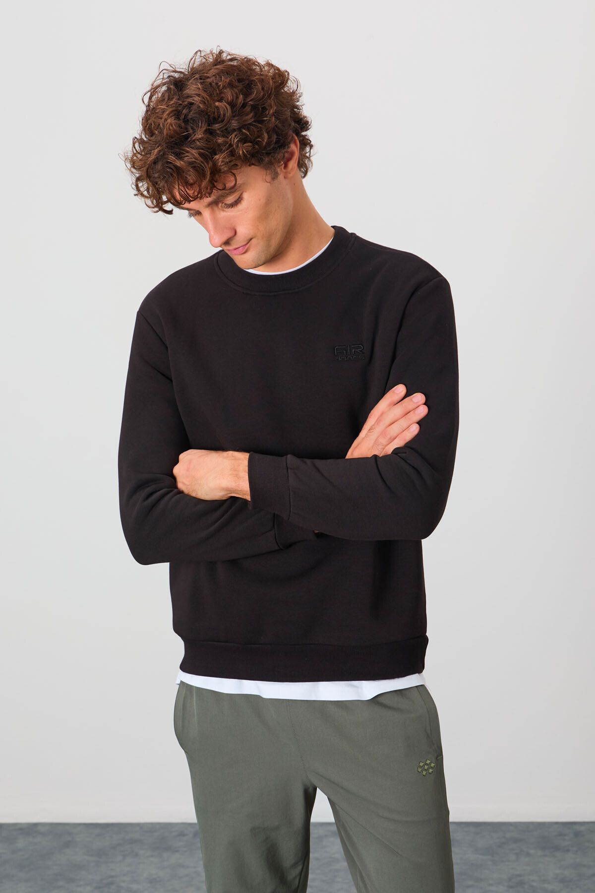 AIR JONES-Omar Black Raised Men's Sweatshirt - 88137 4