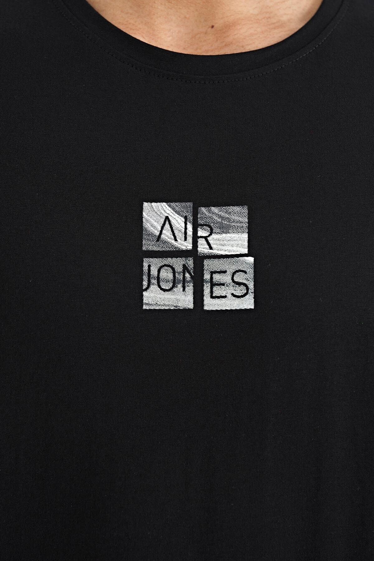 AIR JONES-Tricou cu imprimeu negru Miles pentru bărbați - 88222 3