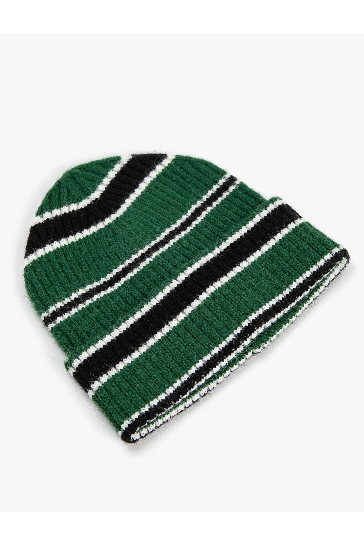 Koton-Knitted Beret with Multicolored Stripe Pattern 2