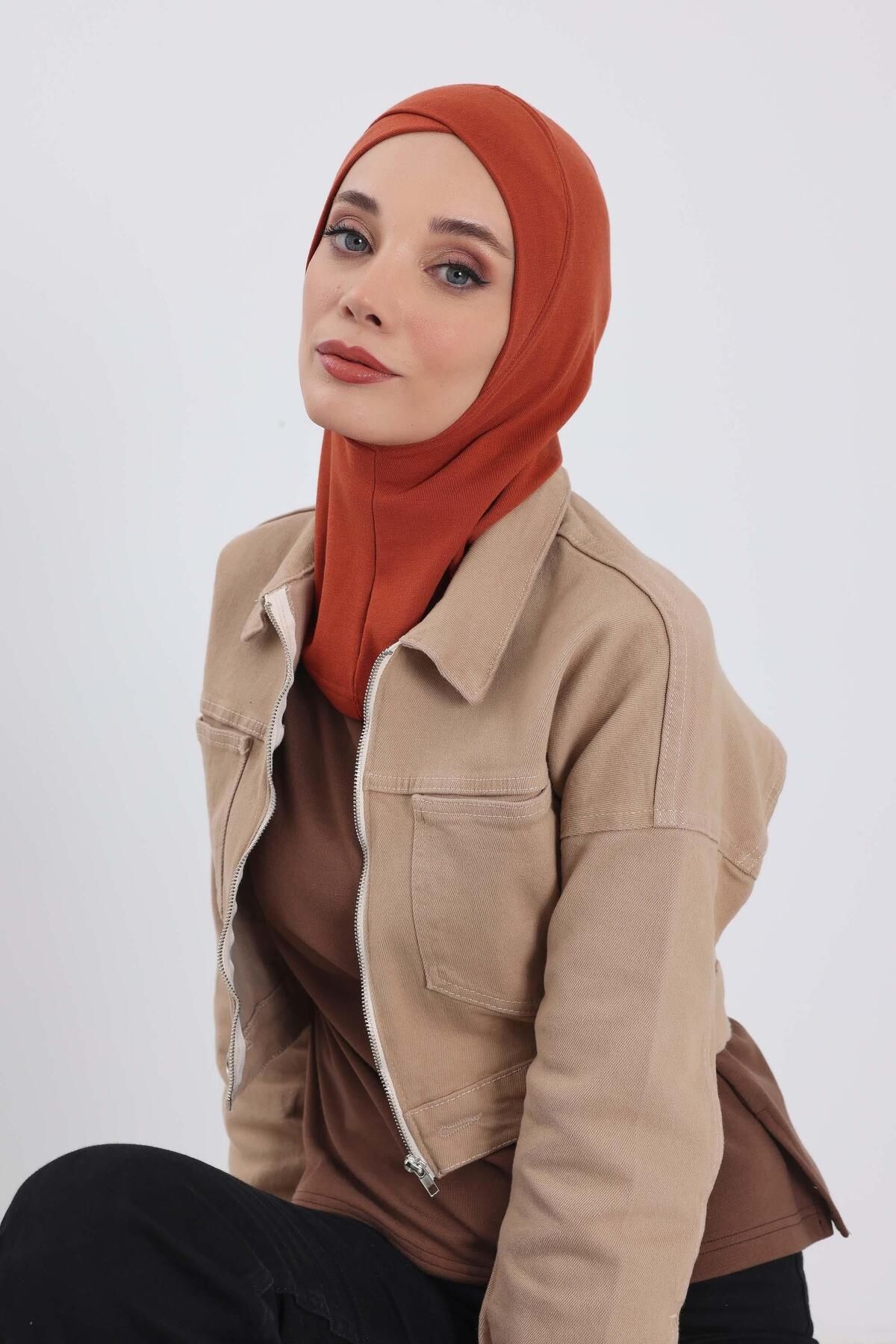 Aisha's Design-Boneta Hijab de iarnă cu detaliu în cruce în față, tb-4rb 4