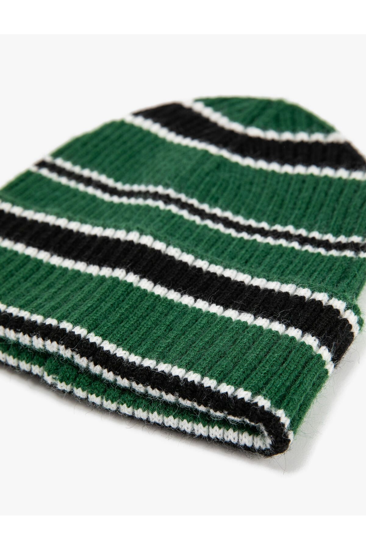 Koton-Knitted Beret with Multicolored Stripe Pattern 3