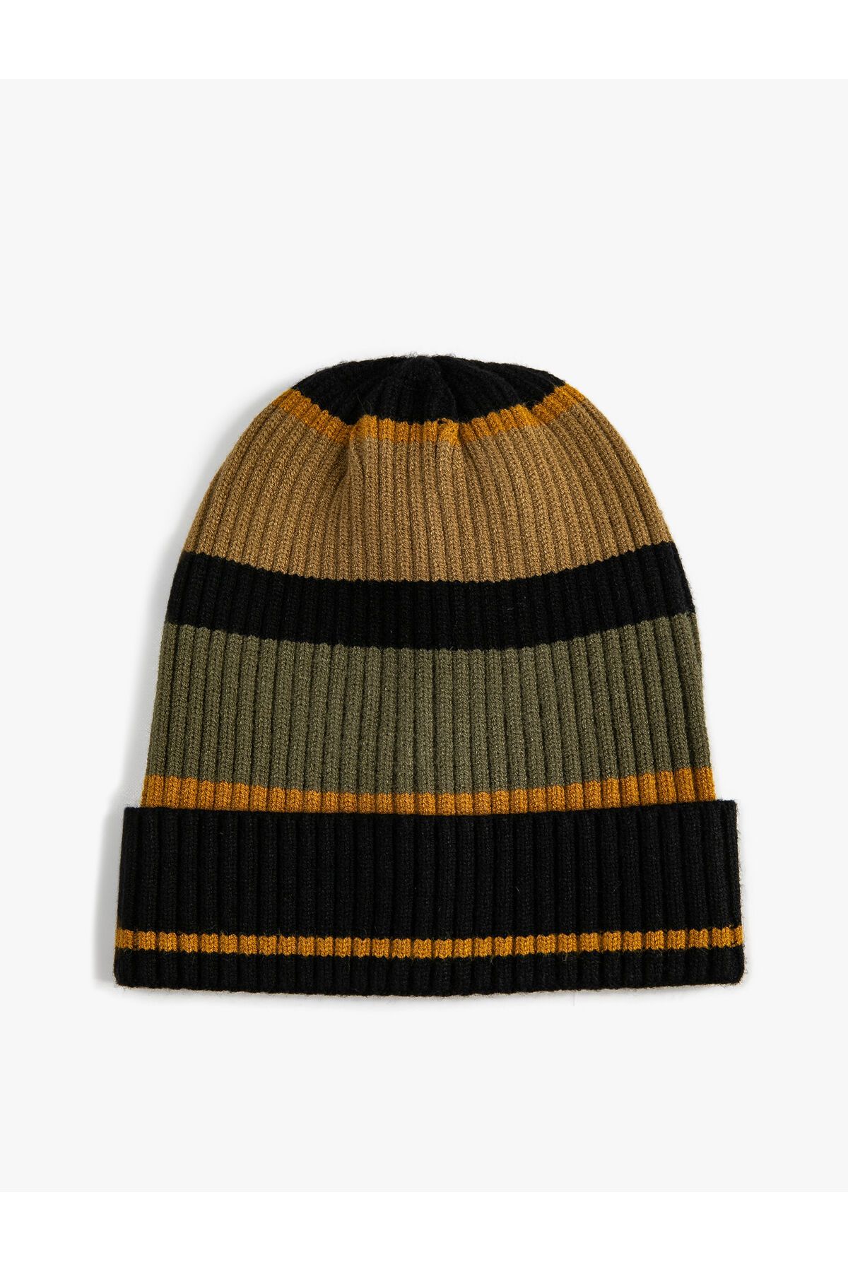 Koton-Knitted Beret with Color Block Folding Detail 1