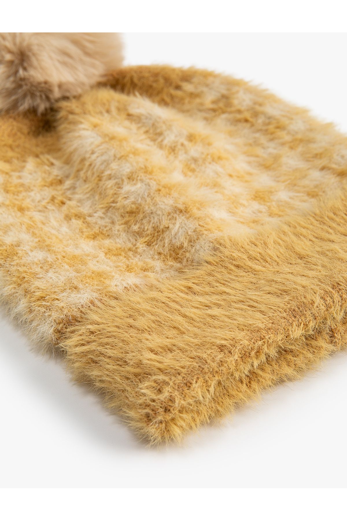 Koton-Plush Beanie with Soft Texture and Pompom Detail 4