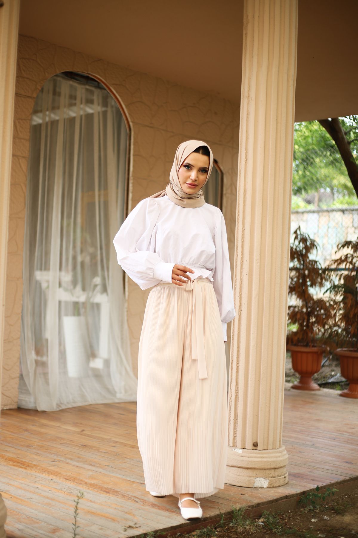 Moda İncir-Chiffon Pleated Pant 2