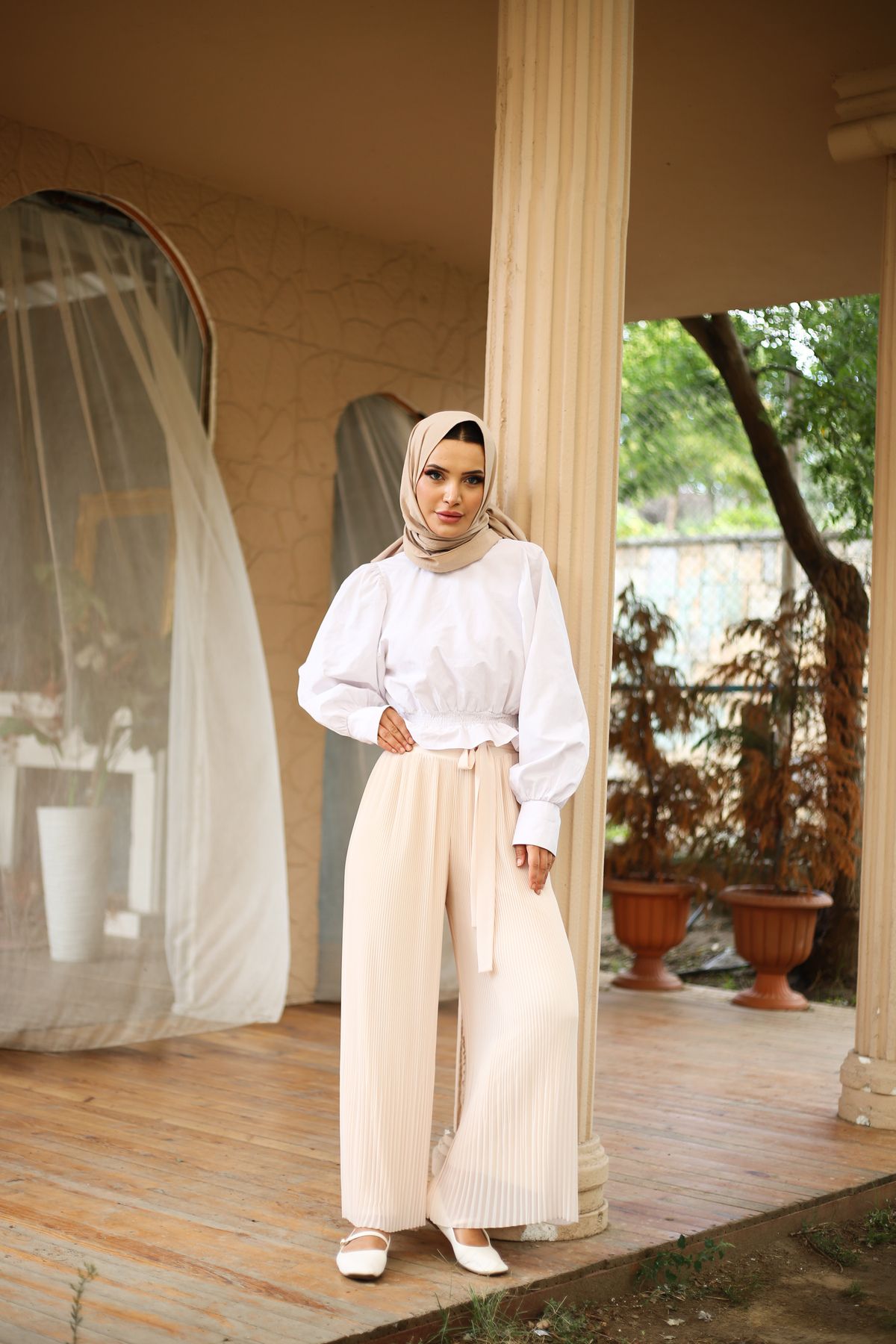 Moda İncir-Chiffon Pleated Pant 4