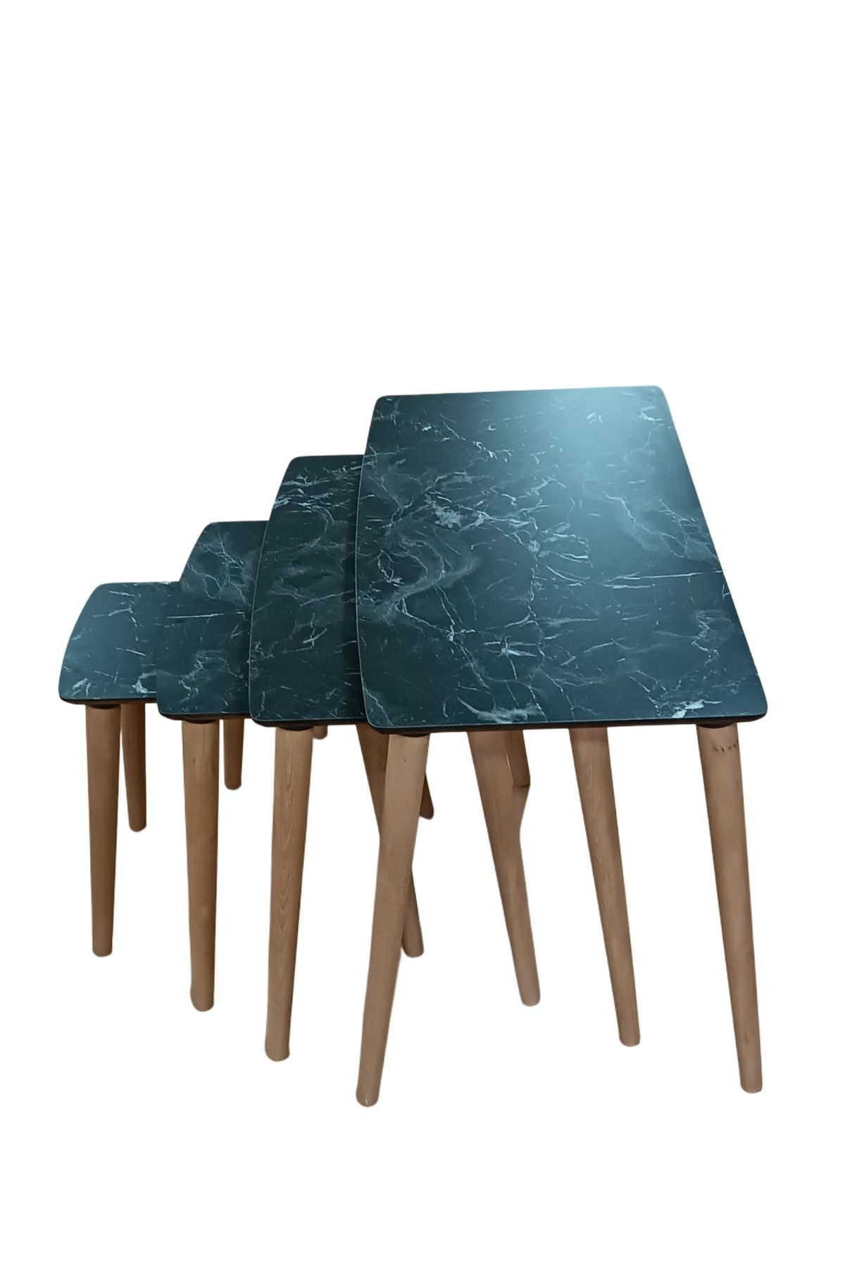 Sarıçiçek Home Derya 4lü Zigon Sehpa Mdf Ahşap Ayak 4lü Set - 3