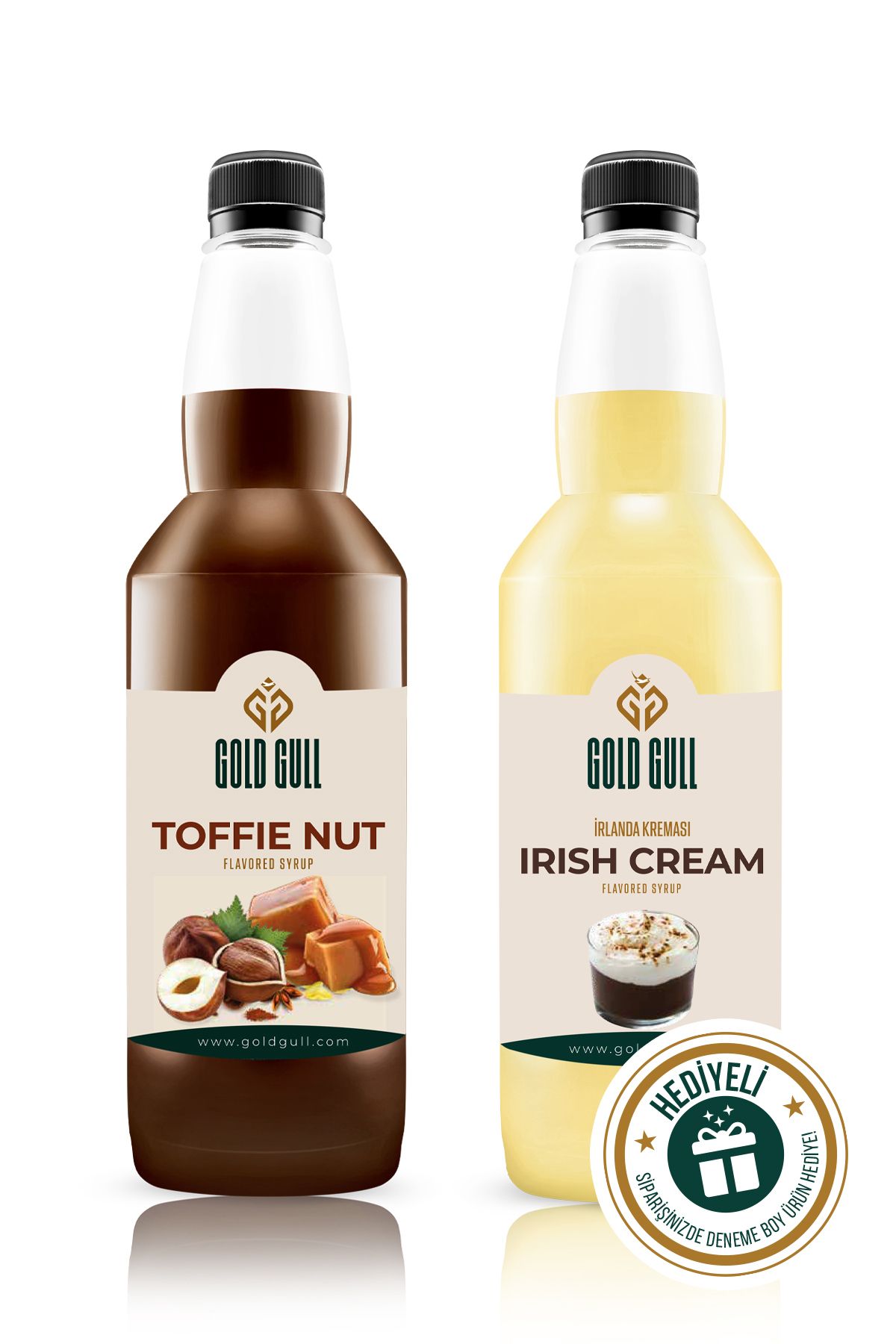 gold gull Toffee-Nut & Irish Cream Aromalı Kahve & Meyve Şurubu 2 x 700 ml.