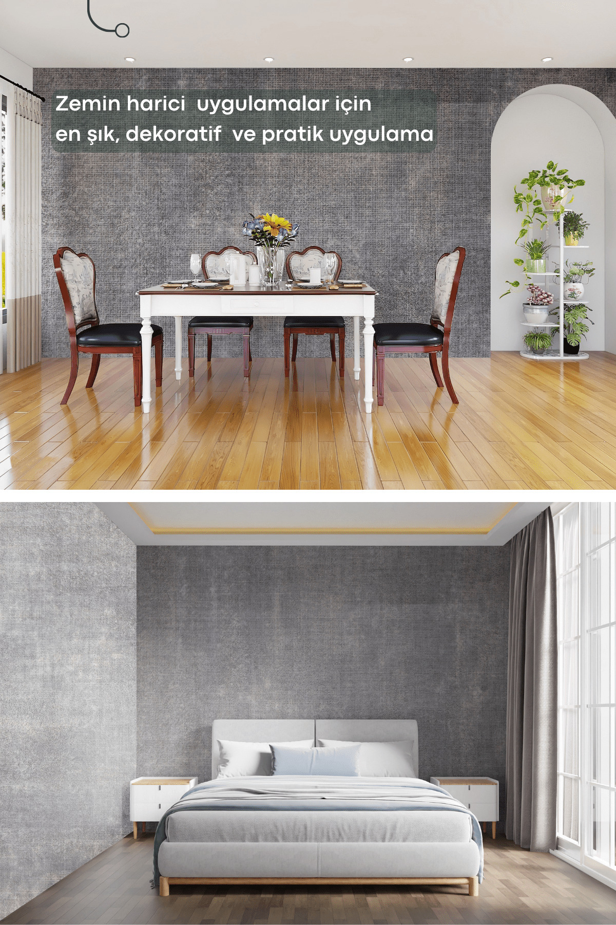 Technojet-Self Adhesive Textured Cement Look Kitchen Wall Cabinet Table Covering 60cmX500cm 3
