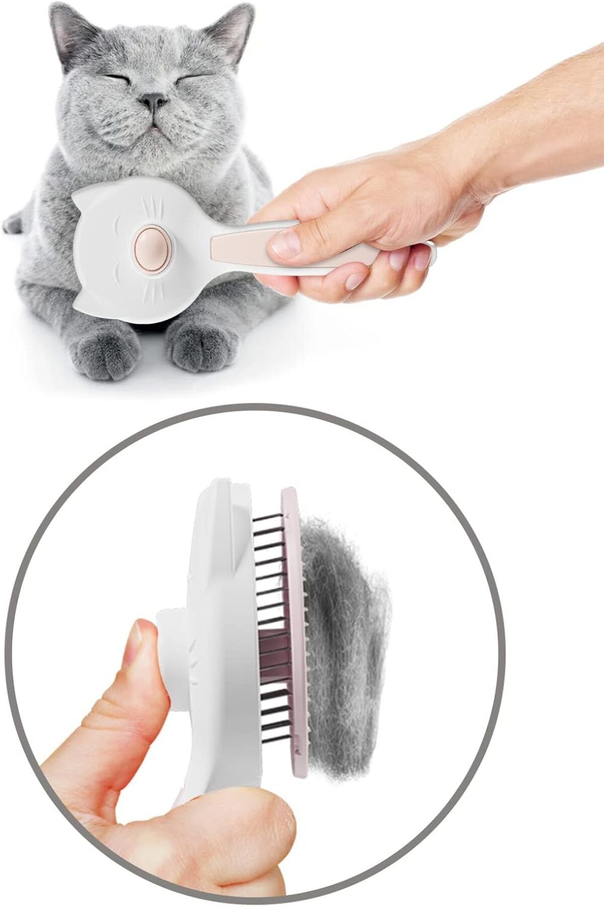 Busstier-Bpa-Free Abs Plastic Key Pet Comb for Cats and Dogs - Hair Collector and Massage Brush 2