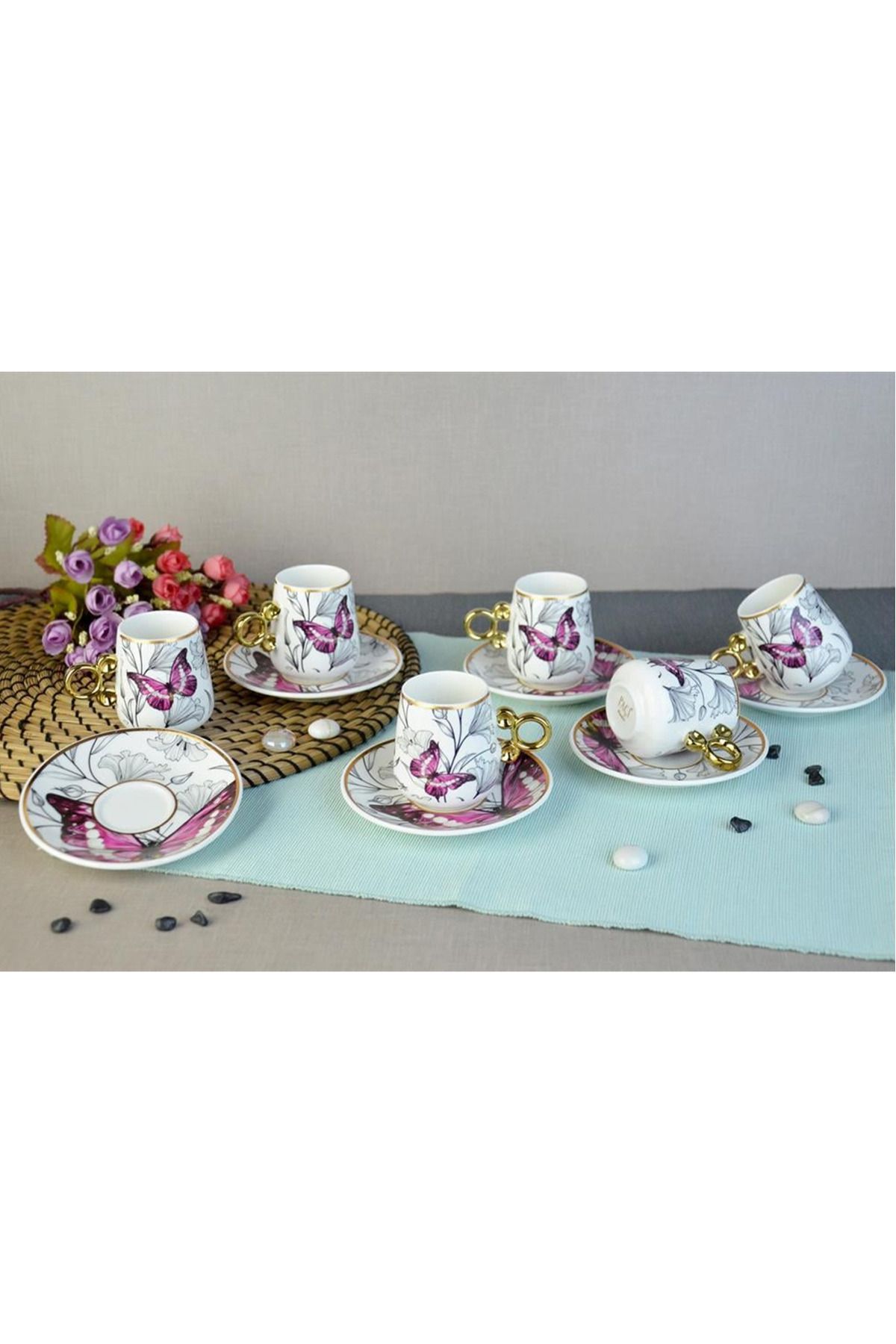 Royaleks Group Floral Porselen Kahve Fincanı Royaleks-82454