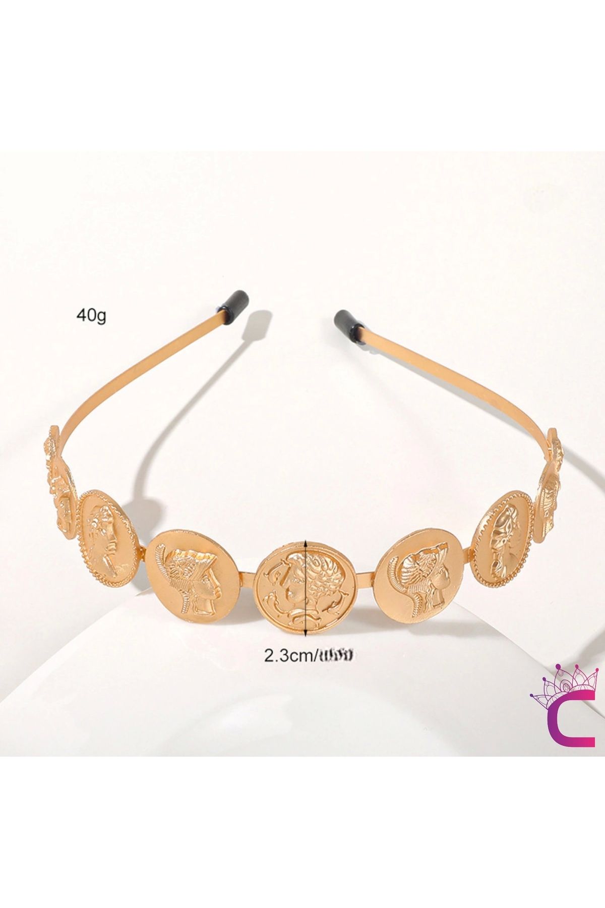 Cinderella-Women's Crown with Relief Icon Figure Gold Color - Elegant Women's Crown Headband 2