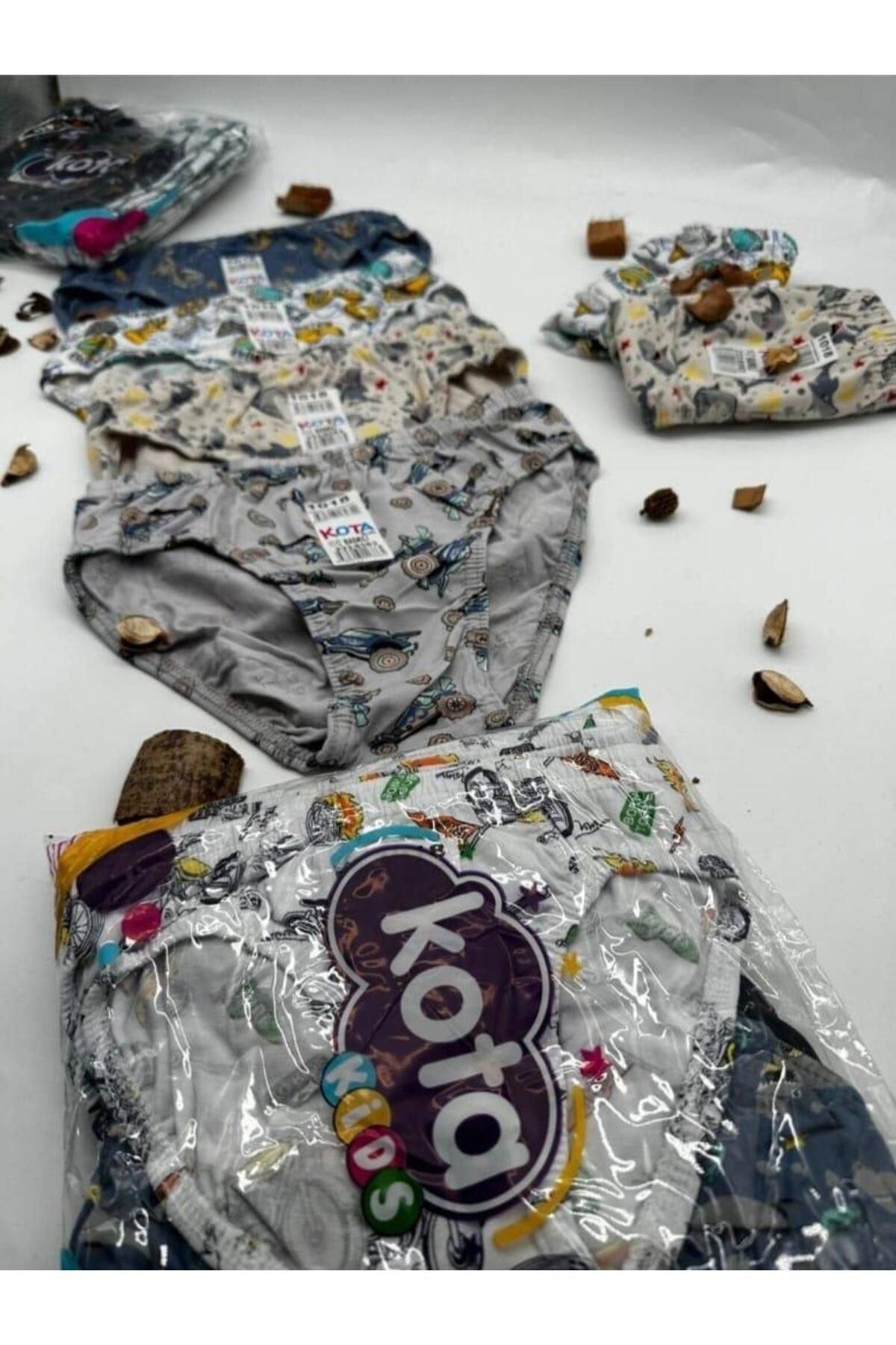 KOTA-1018 Boy's Colorful Patterned Slip Panties 12 Pieces 3