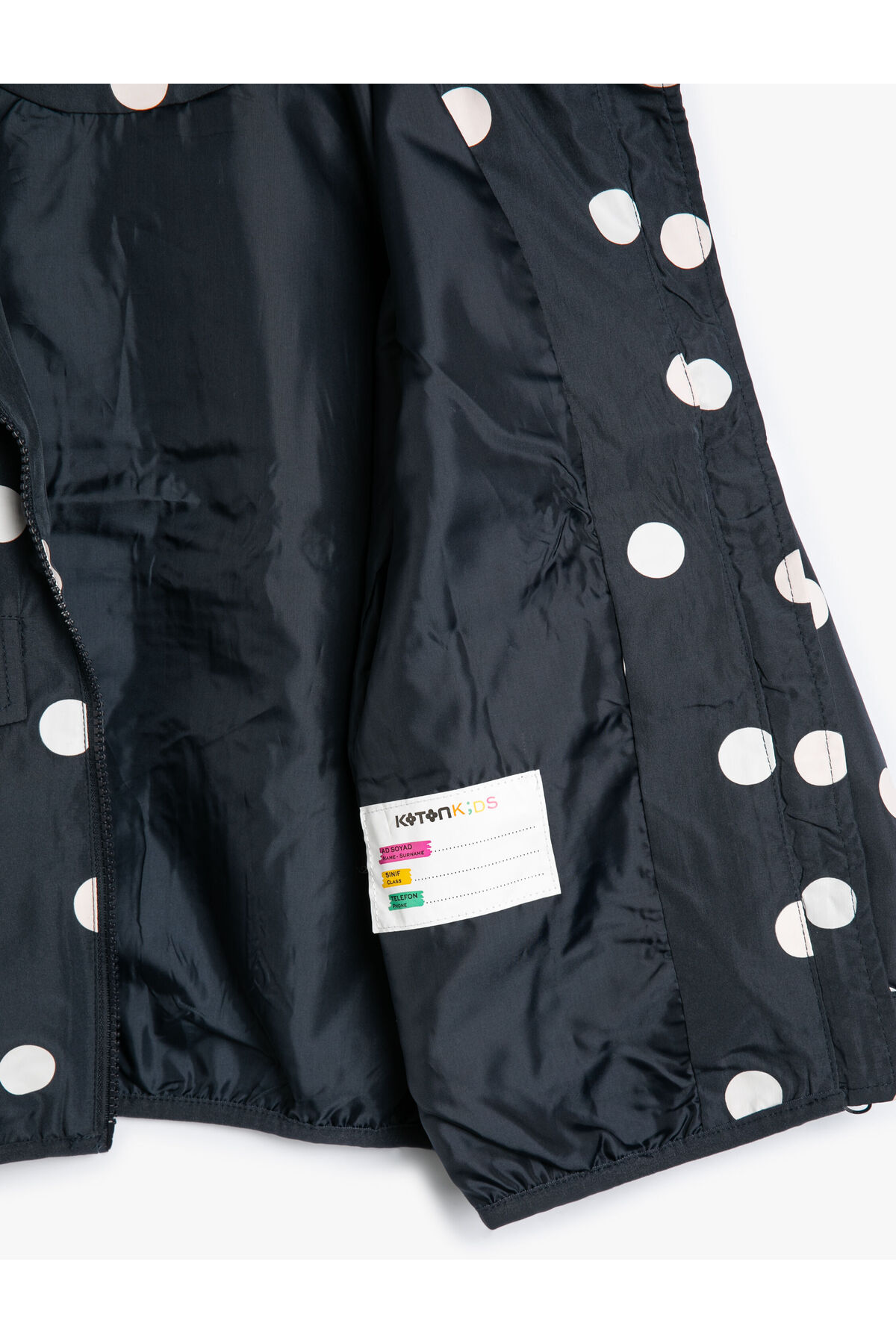 Koton Puantiyeli Kapşonlu Cep Detaylı Mont Suda Renk Değiştiren Pamuk Astarlı fotoğrafı 4 (önizleme)