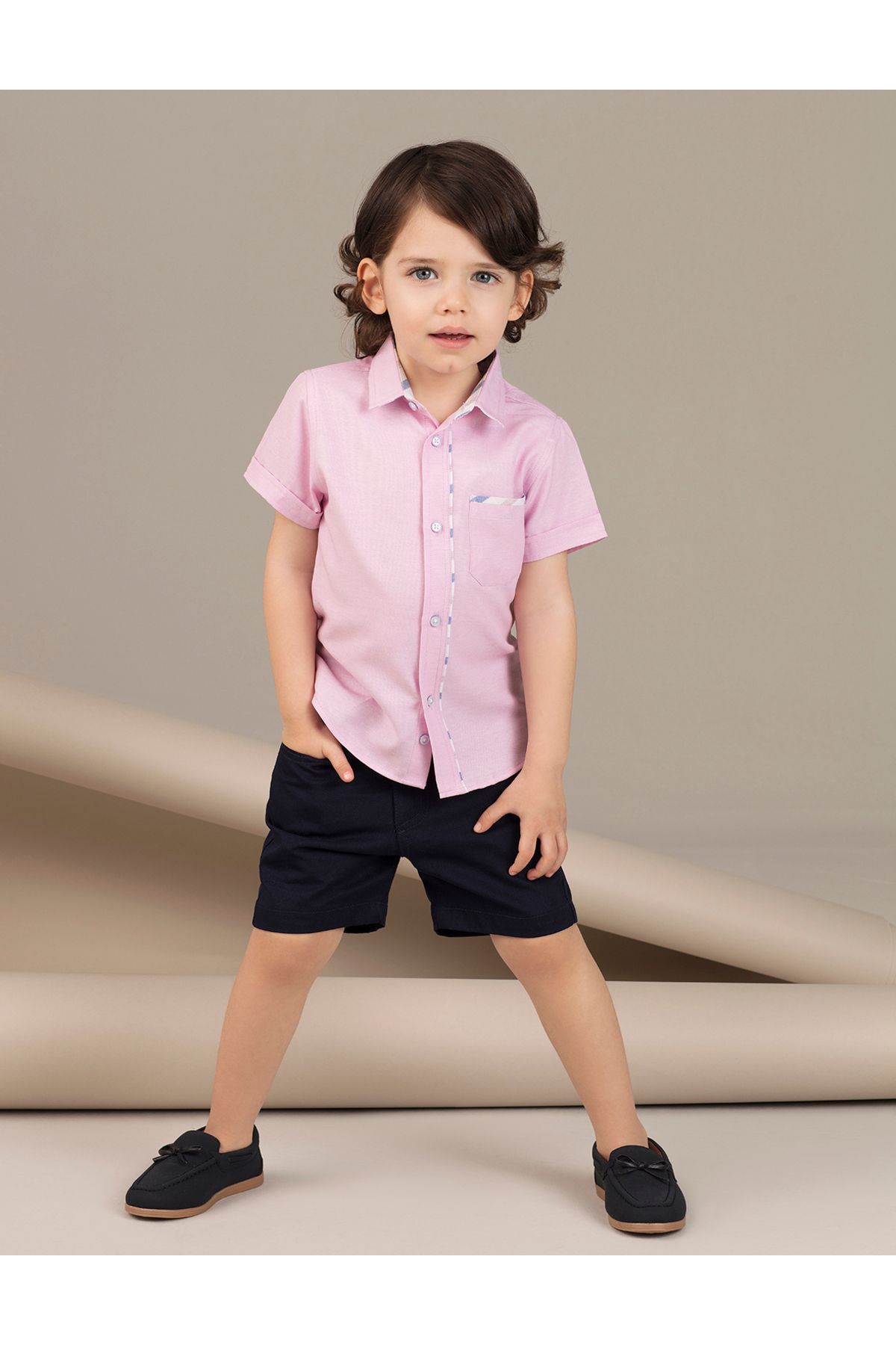 Ollie&Olla-Pink Woven Boys' Shirt 1